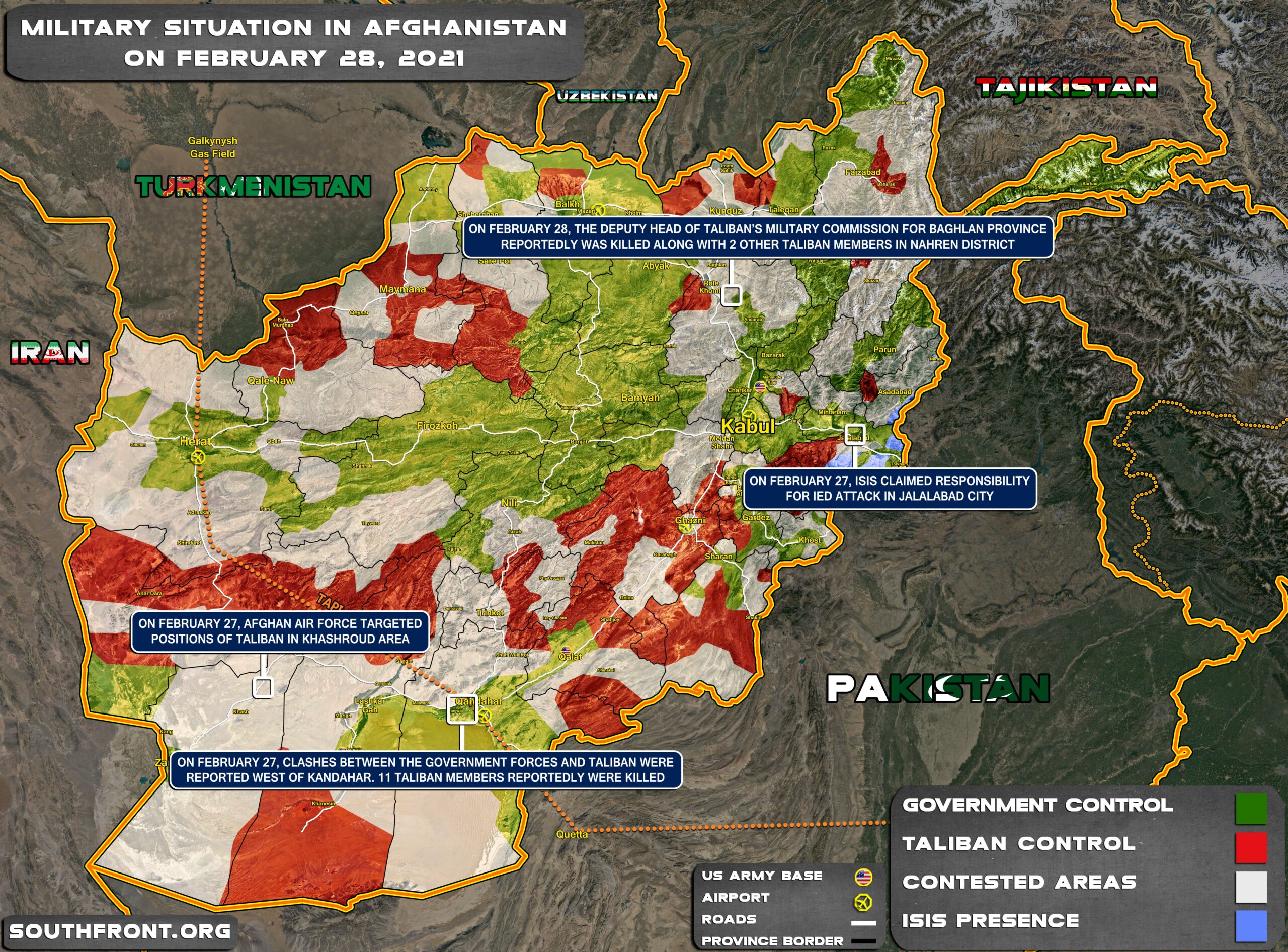 Military Situation In Afghanistan On February 28, 2021 (Map Update)