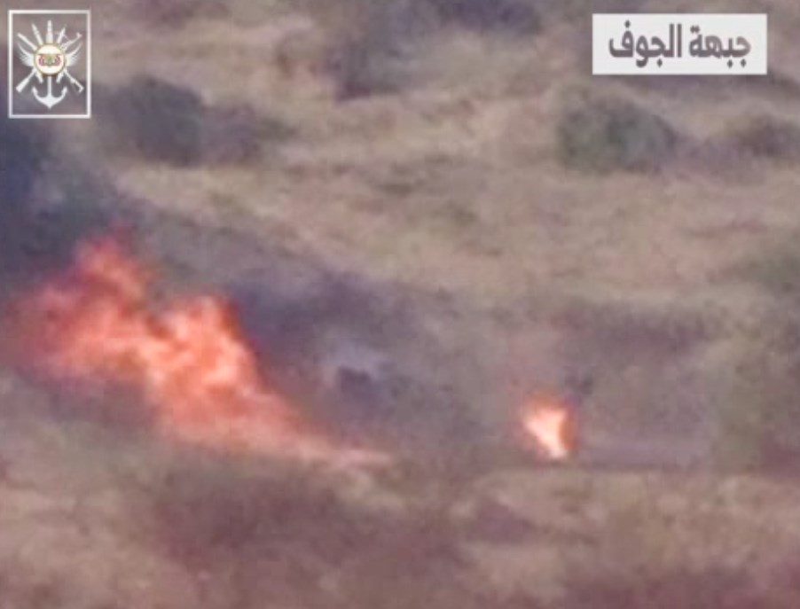 In Video: Houthis Burn Vehicle Of Saudi-Backed Forces With Guided Missile