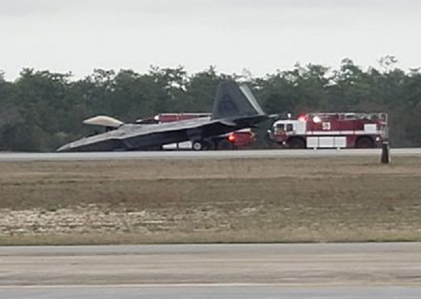 F-22 Stealth Fighter Ends Up Nose Down On Runway At Eglin Air Force Base (Photos)