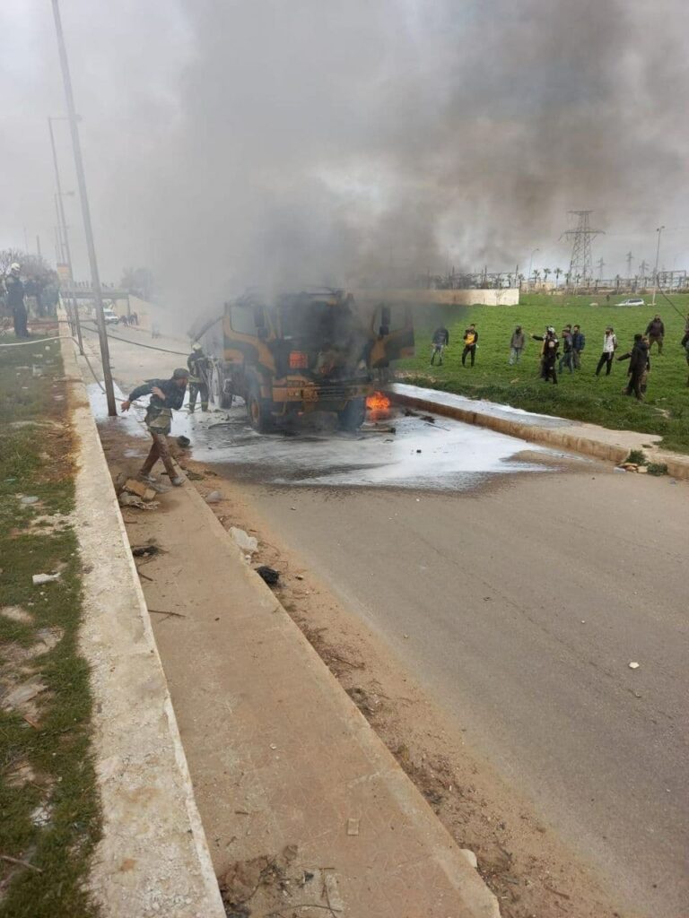 In Photos: Turkish Army Supply Vehicle Is Blown Up In IED Attack In Idlib