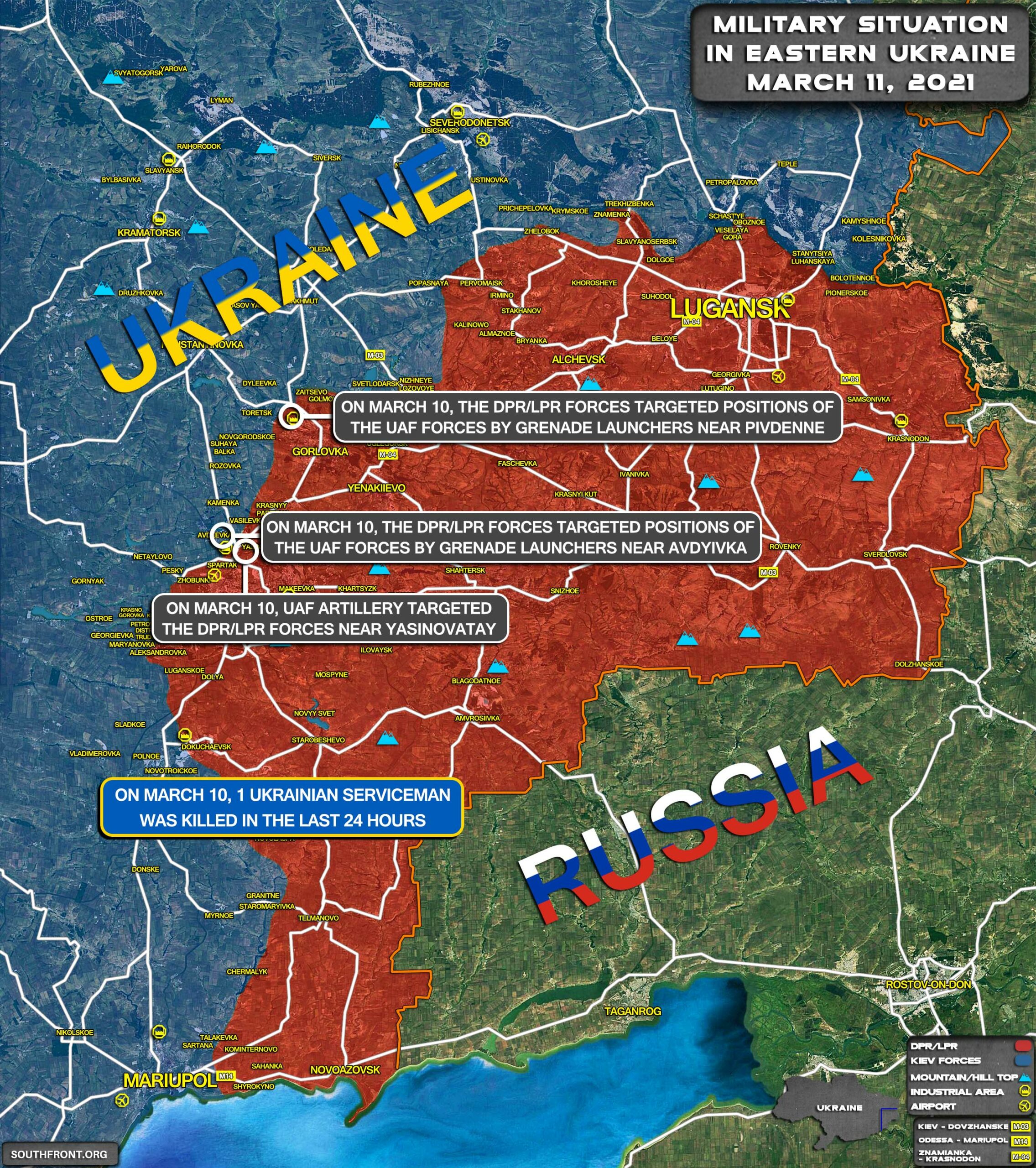 Military Situation In Eastern Ukraine On March 11, 2021 (Map Update)