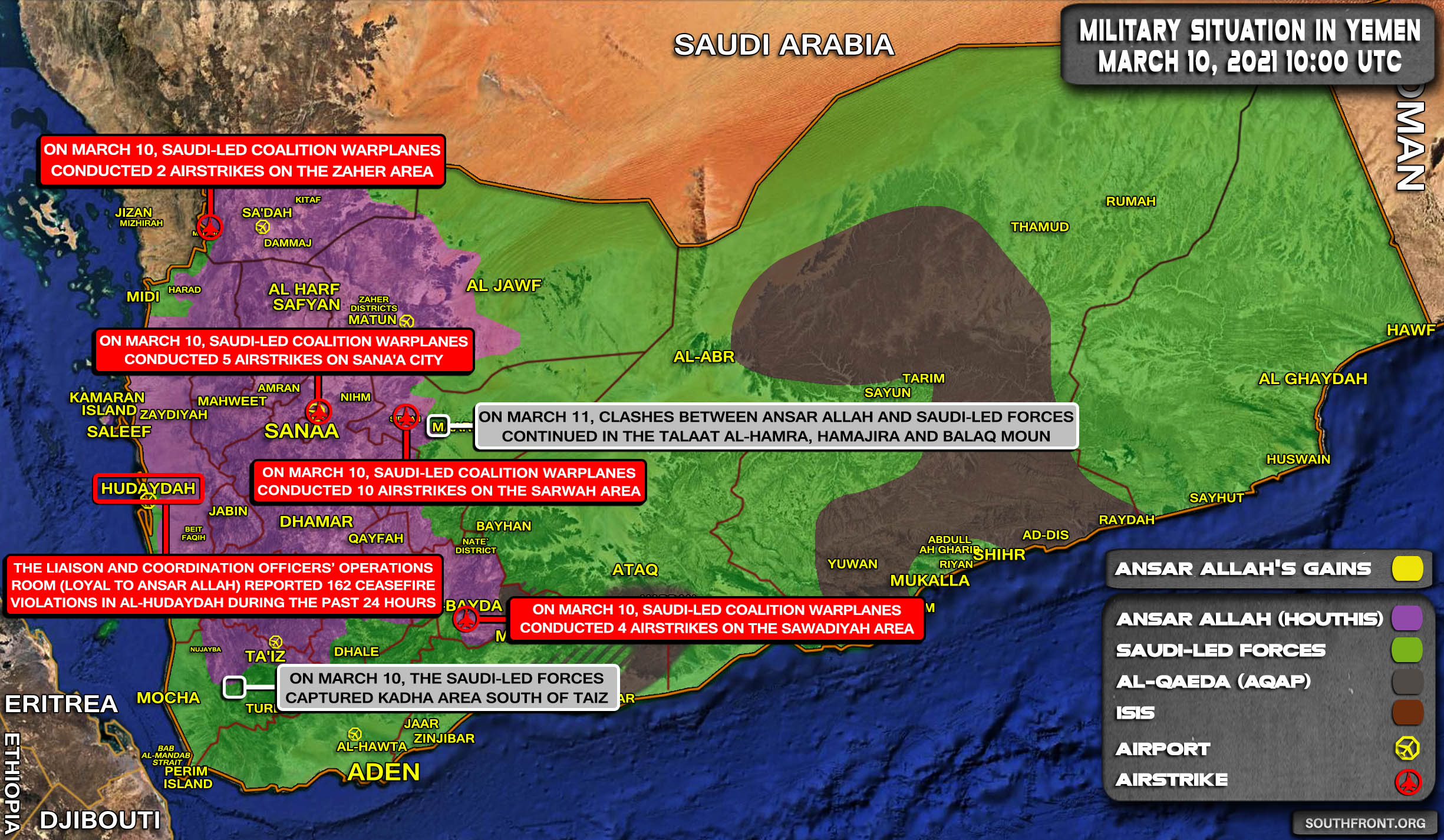 Military Situation In Yemen On March 11, 2021 (Map Update)