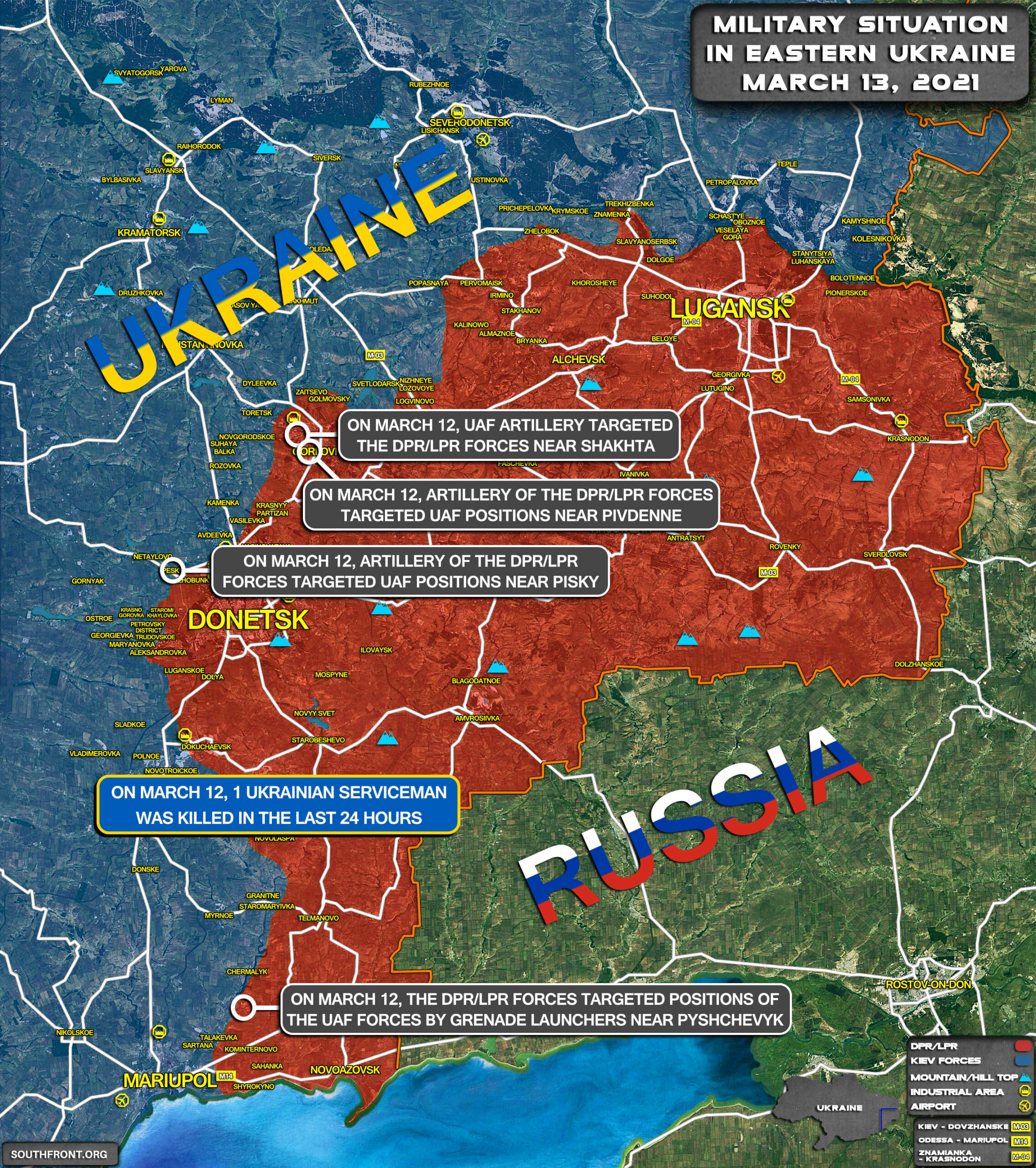 Military Situation In Eastern Ukraine On March 13, 2021 (Map Update)