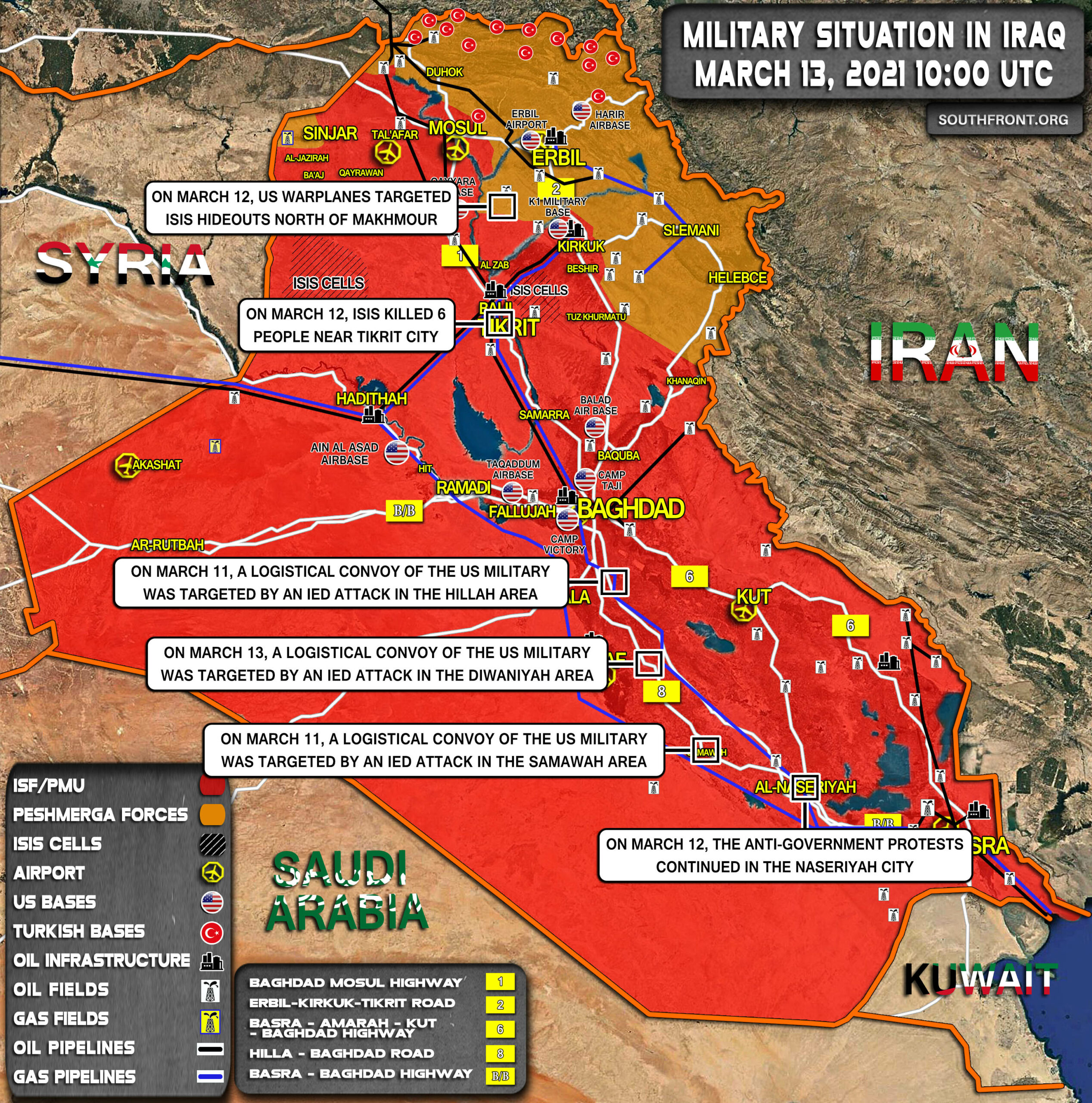 Military Situation In Iraq On March 13, 2021 (Map Update)