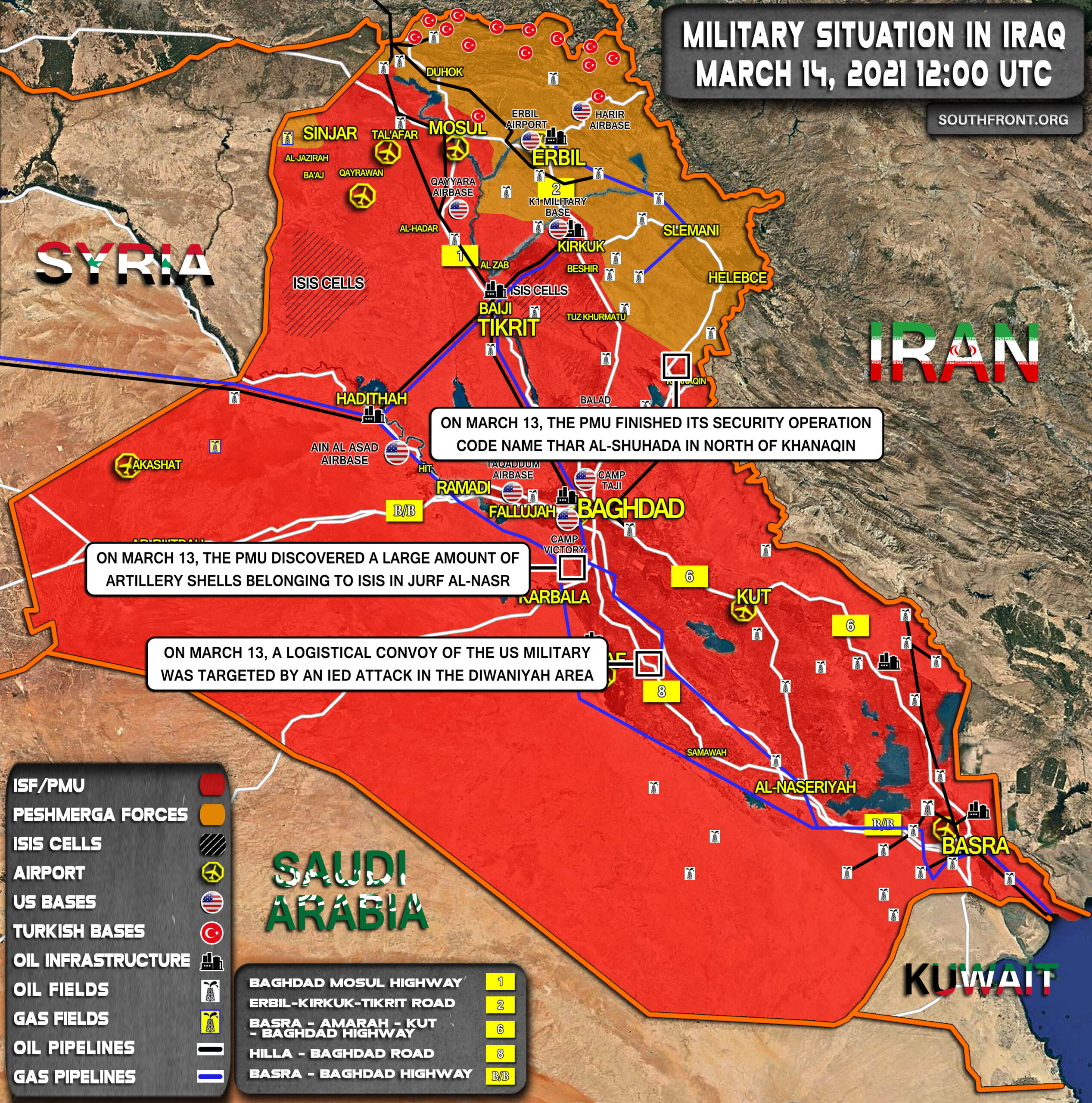 Military Situation In Iraq On March 14, 2021 (Map Update)