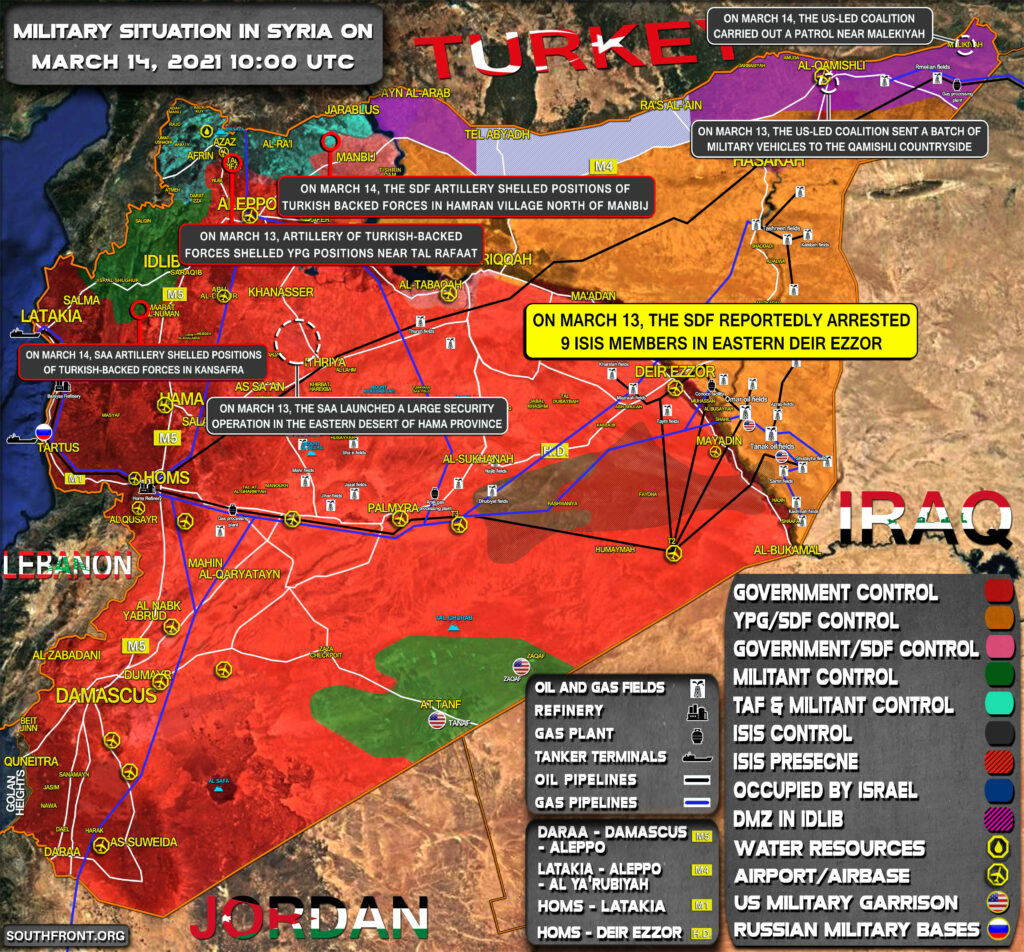 Military Situation In Syria On March 14, 2021 (Map Update)