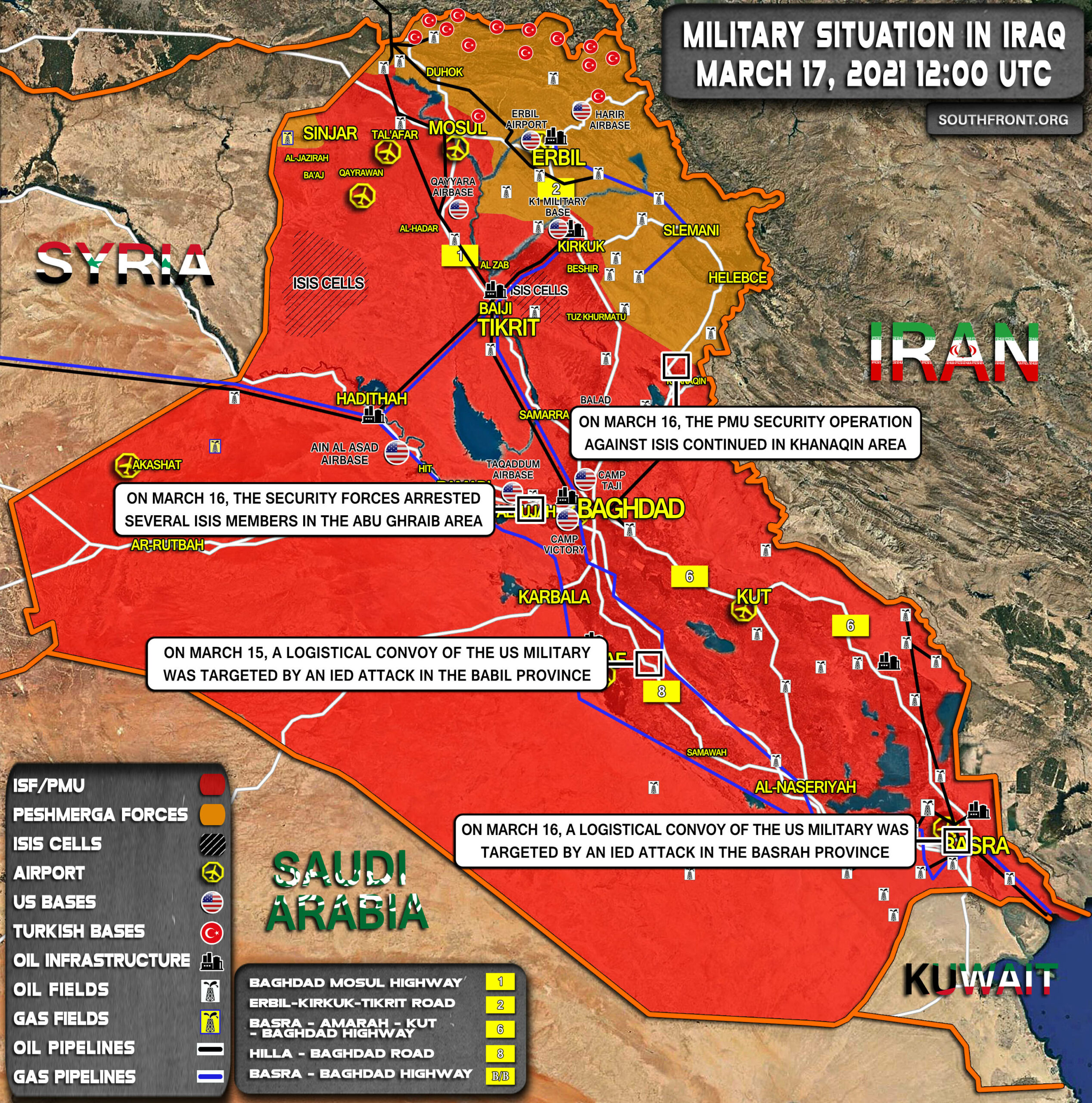 Military Situation In Iraq On March 17, 2021 (Map Update)