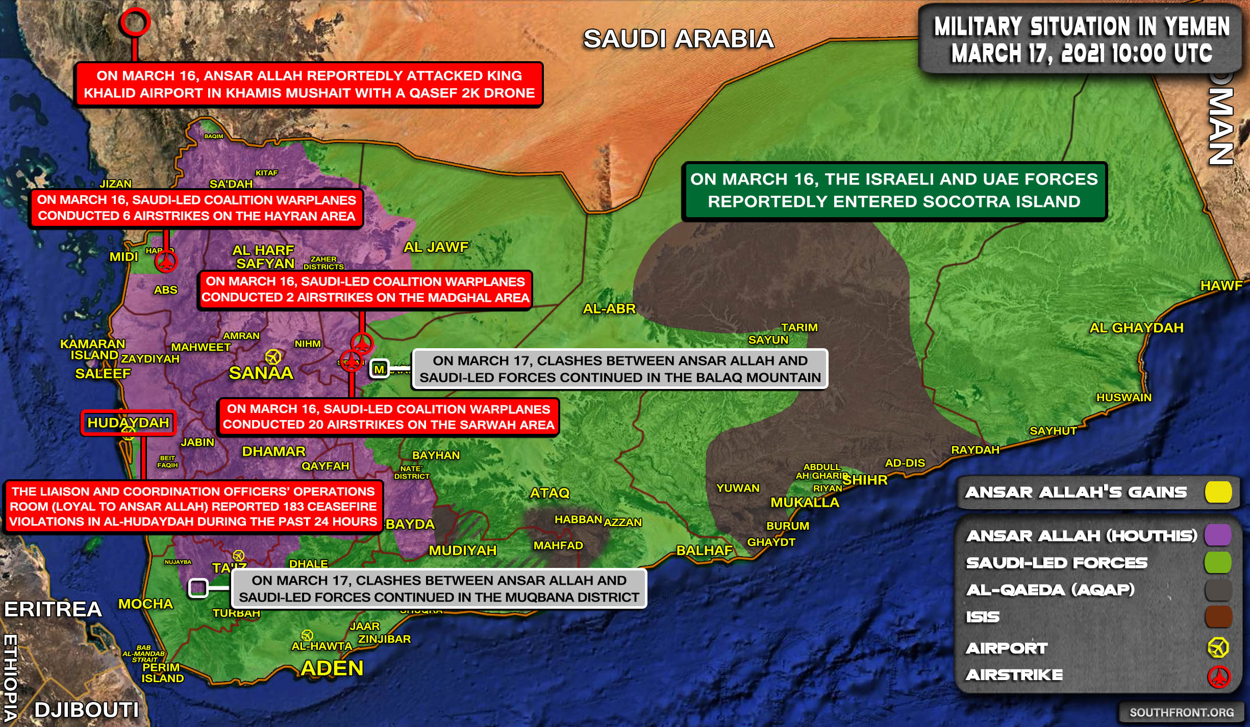 Military Situation In Yemen On March 17, 2021 (Map Update)