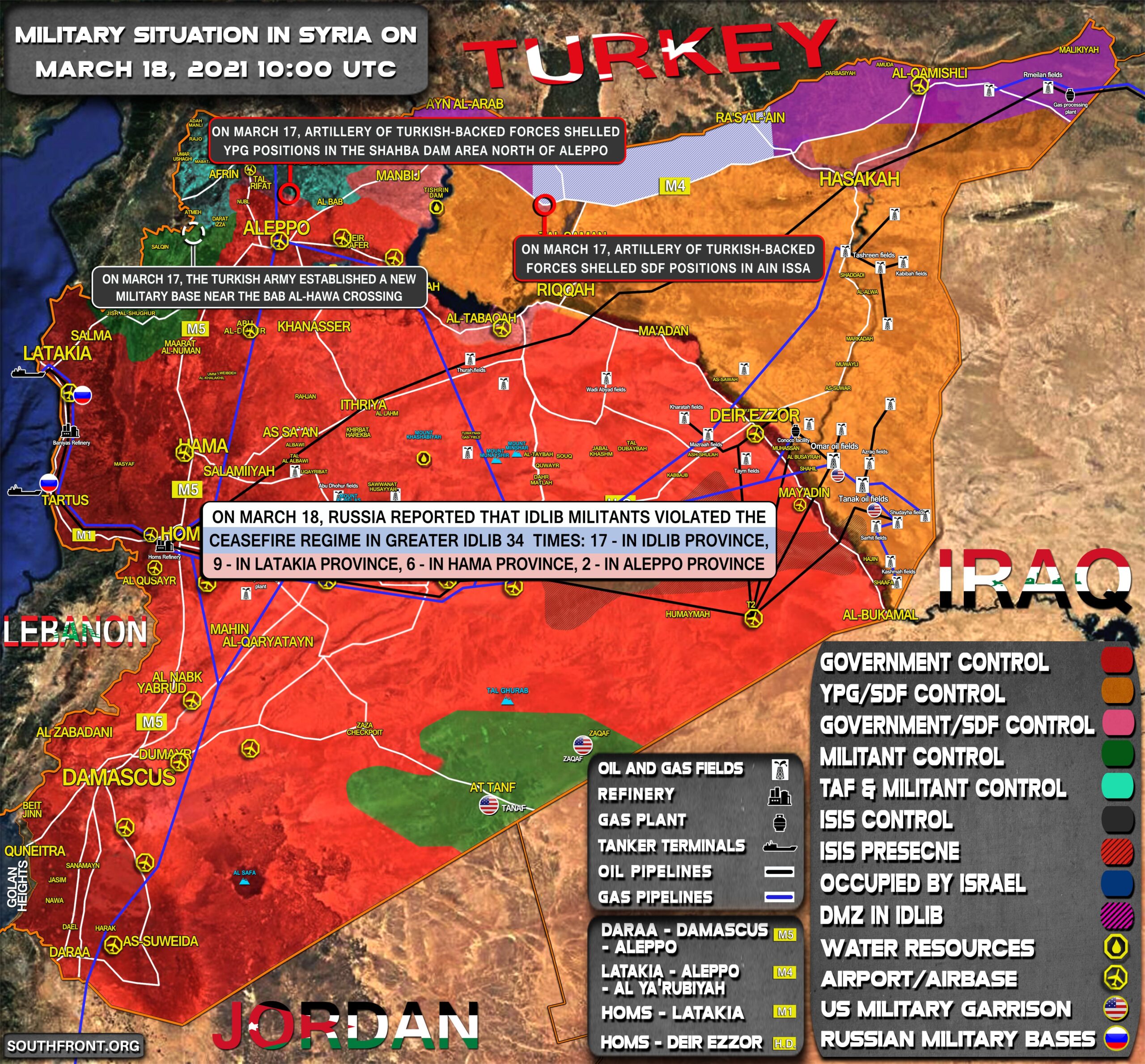 Military Situation In Syria On March 18, 2021 (Map Update)