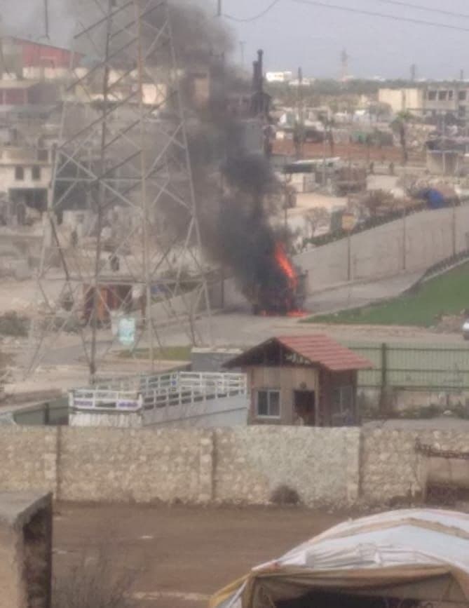 In Photos: Turkish Army Supply Vehicle Is Blown Up In IED Attack In Idlib