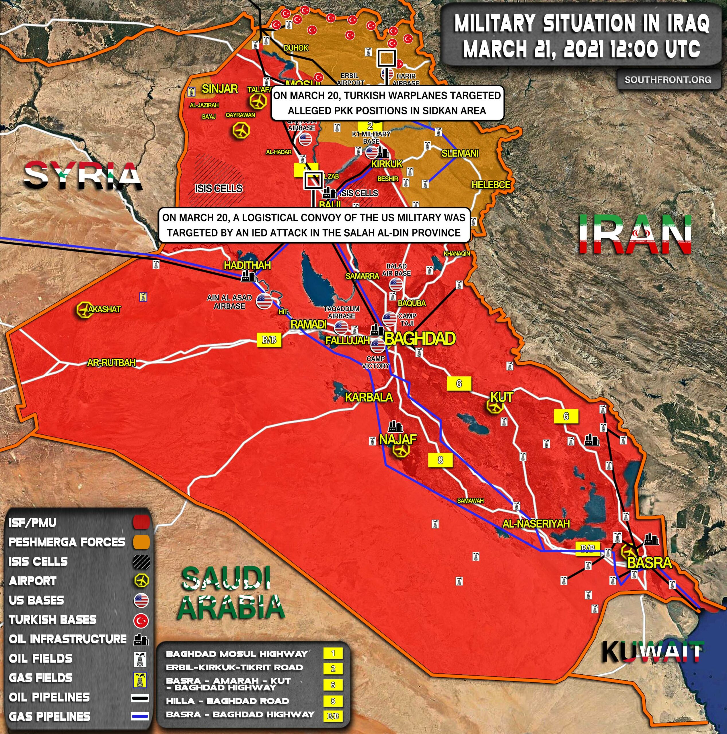 Military Situation In Iraq On March 21, 2021 (Map Update)