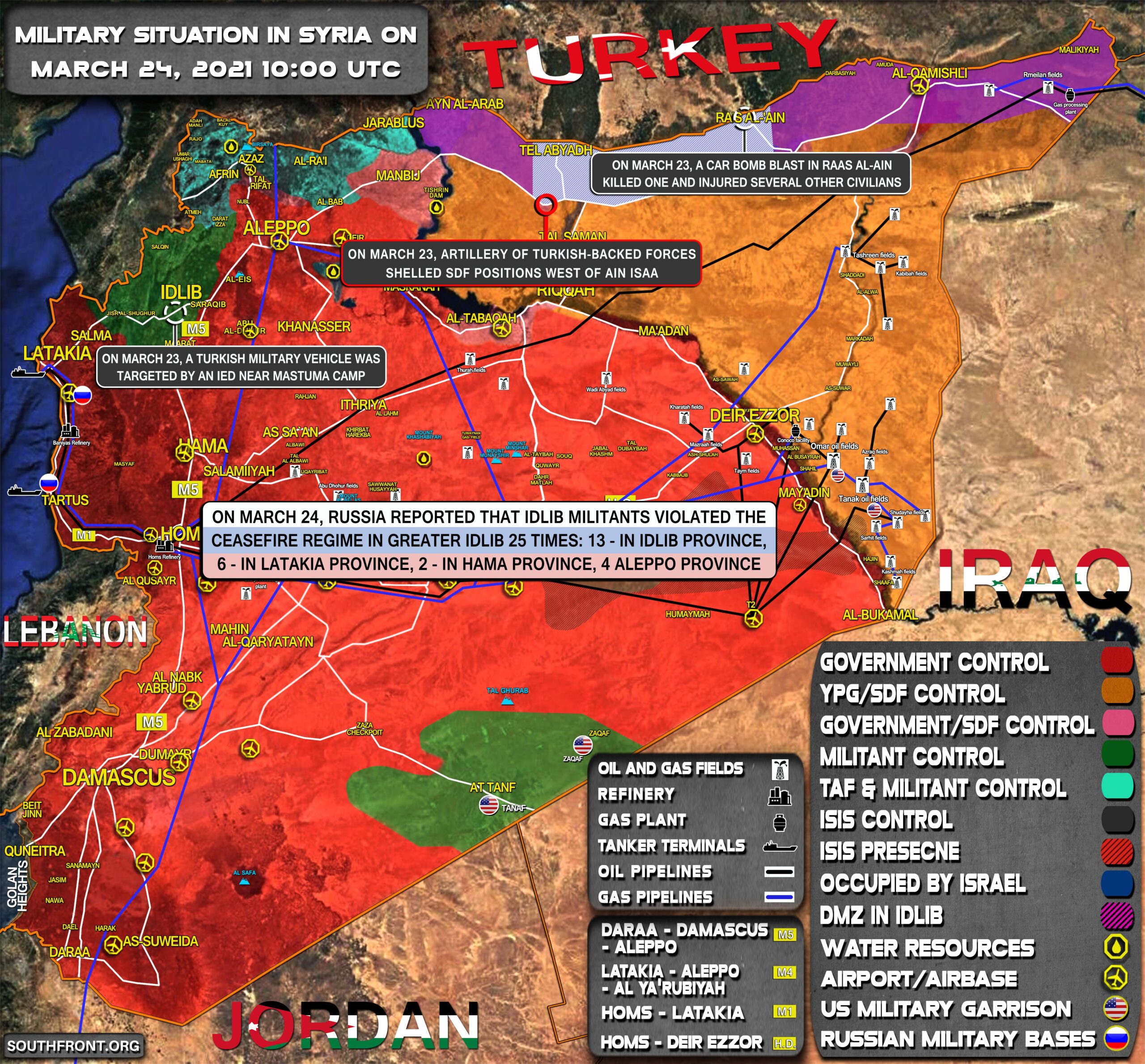 Military Situation In Syria On March 24, 2021 (Map Update)