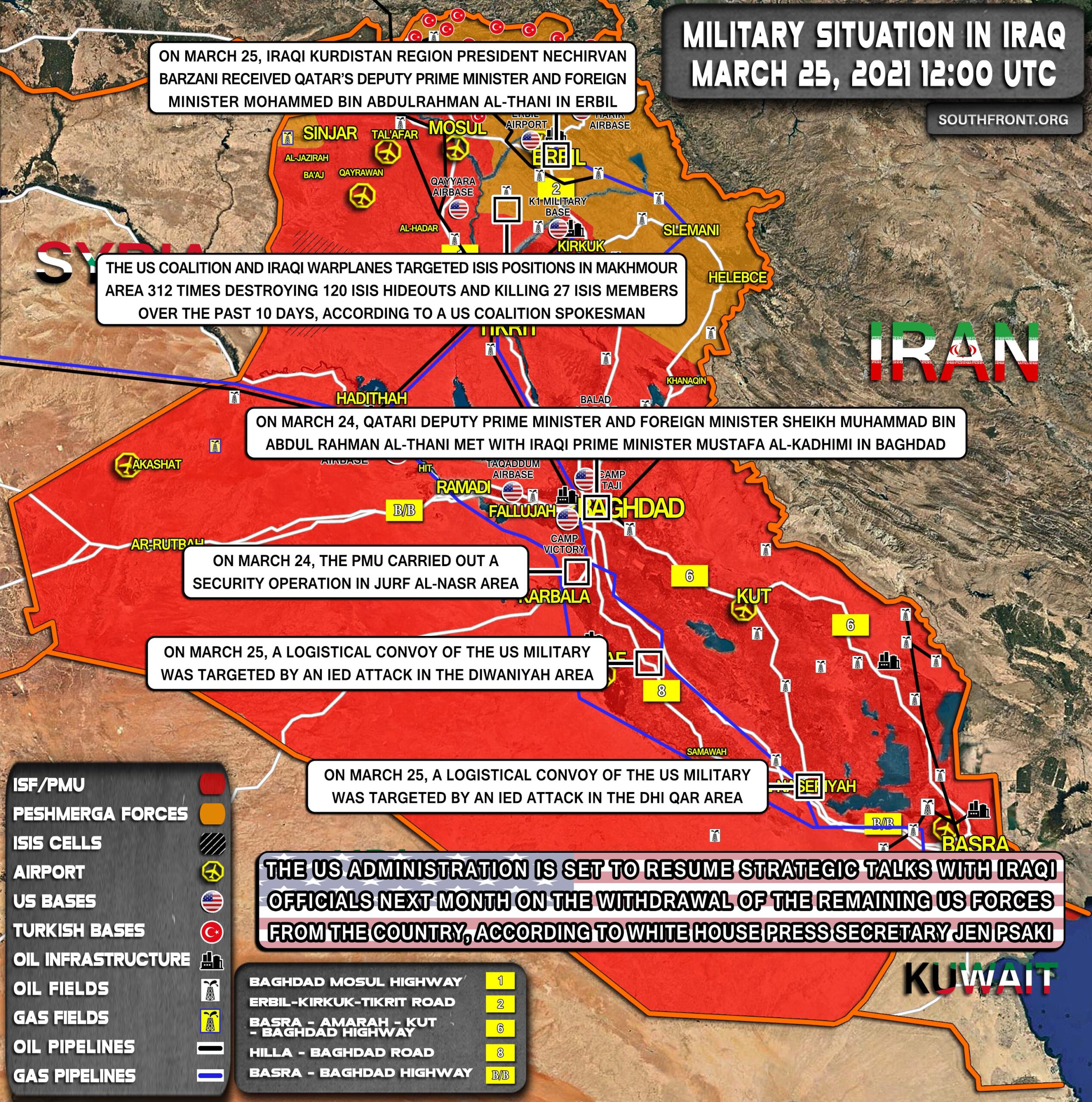 Military Situation In Iraq On March 25, 2021 (Map Update)