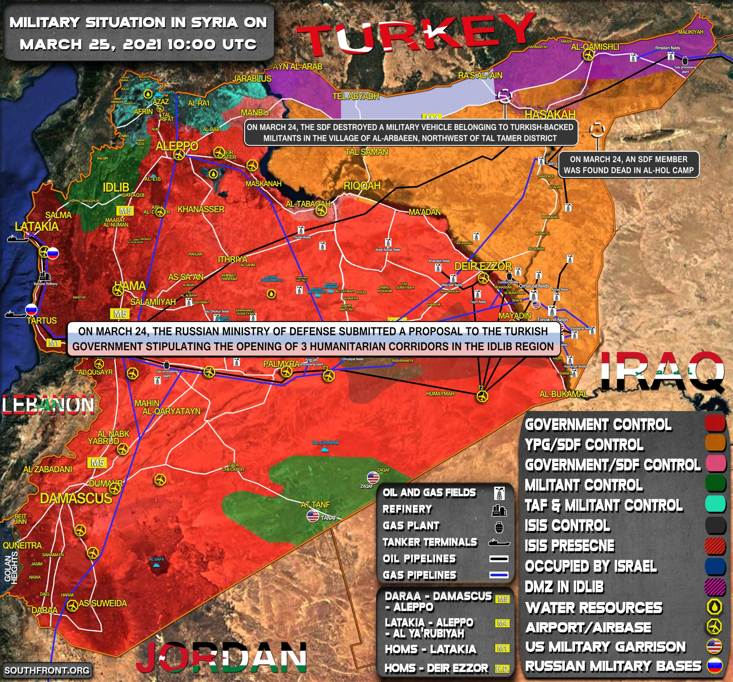 Military Situation In Syria On March 25, 2021 (Map Update)