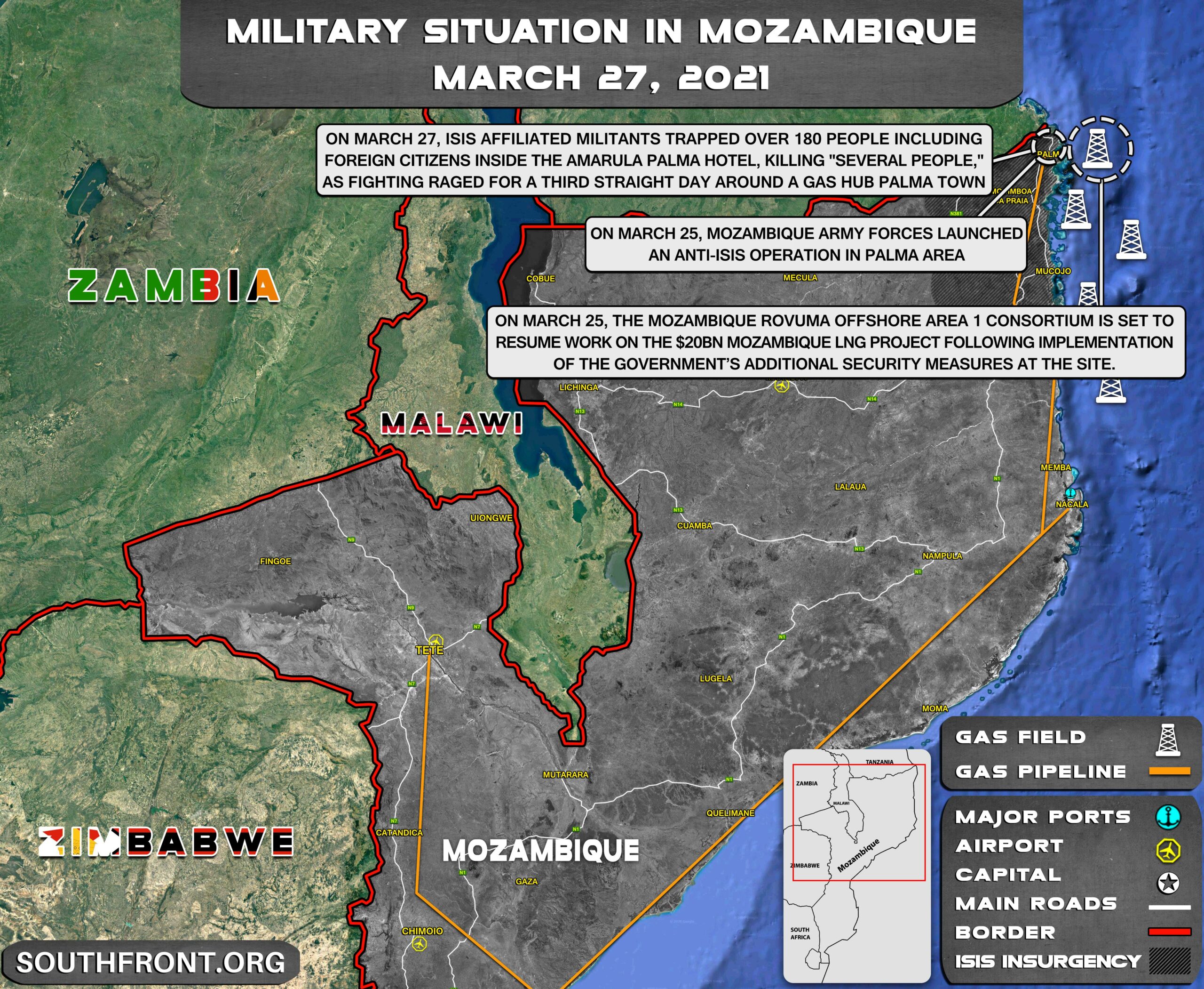 Military Situation In Mozambique On March 27th, 2021 (Map Update)