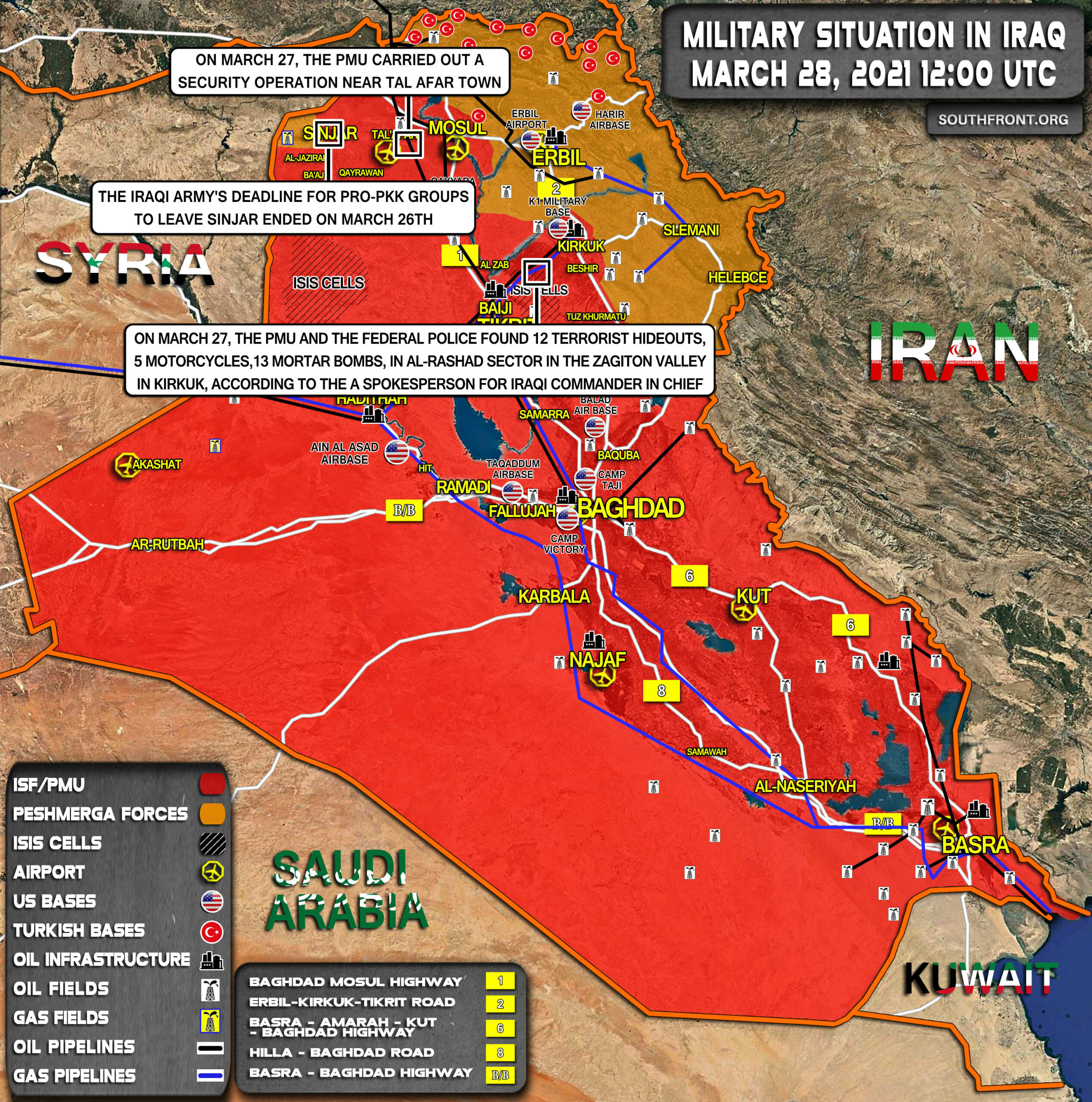 Military Situation In Iraq On March 28, 2021 (Map Update)