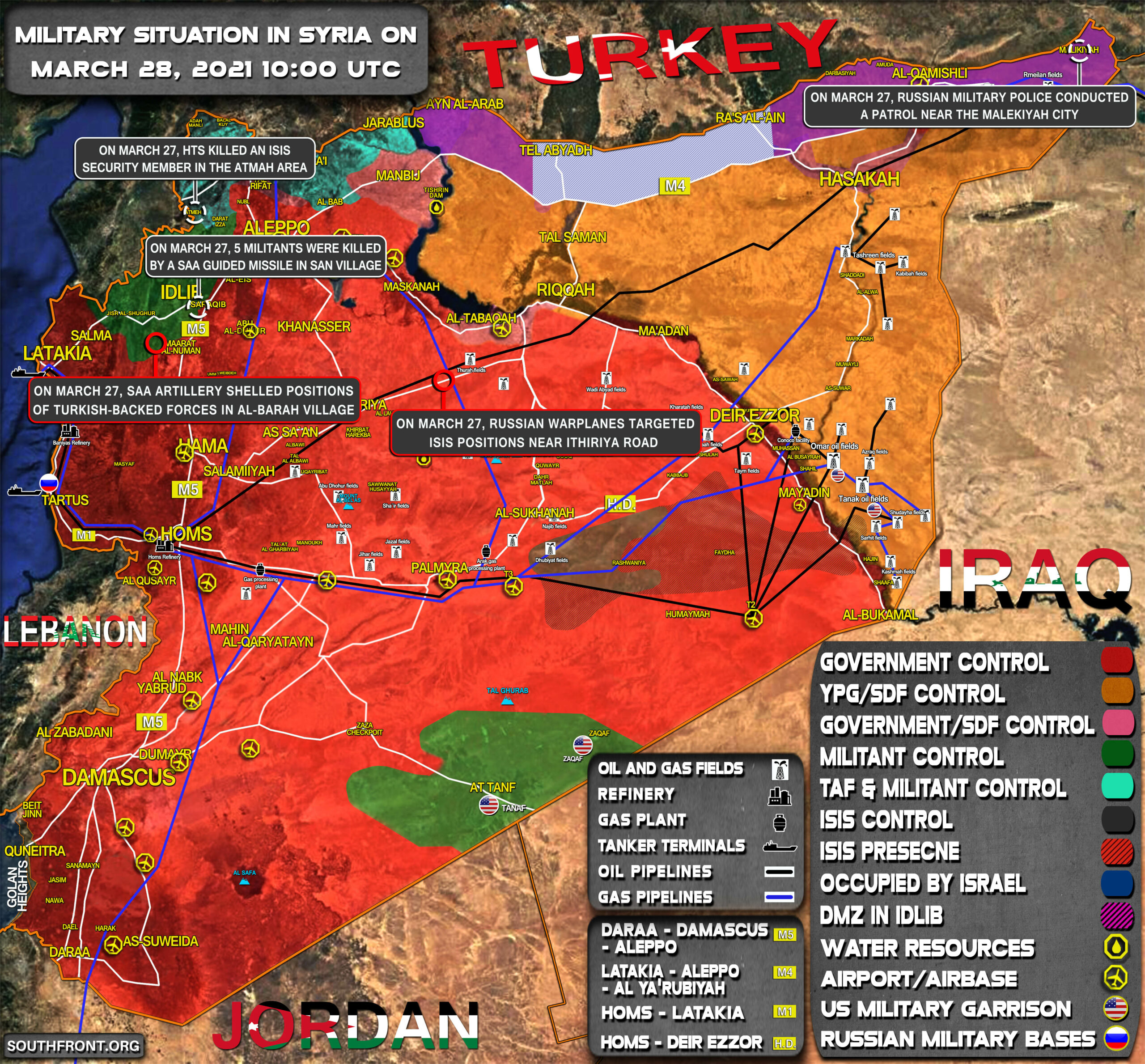 Military Situation In Syria On March 28, 2021 (Map Update)