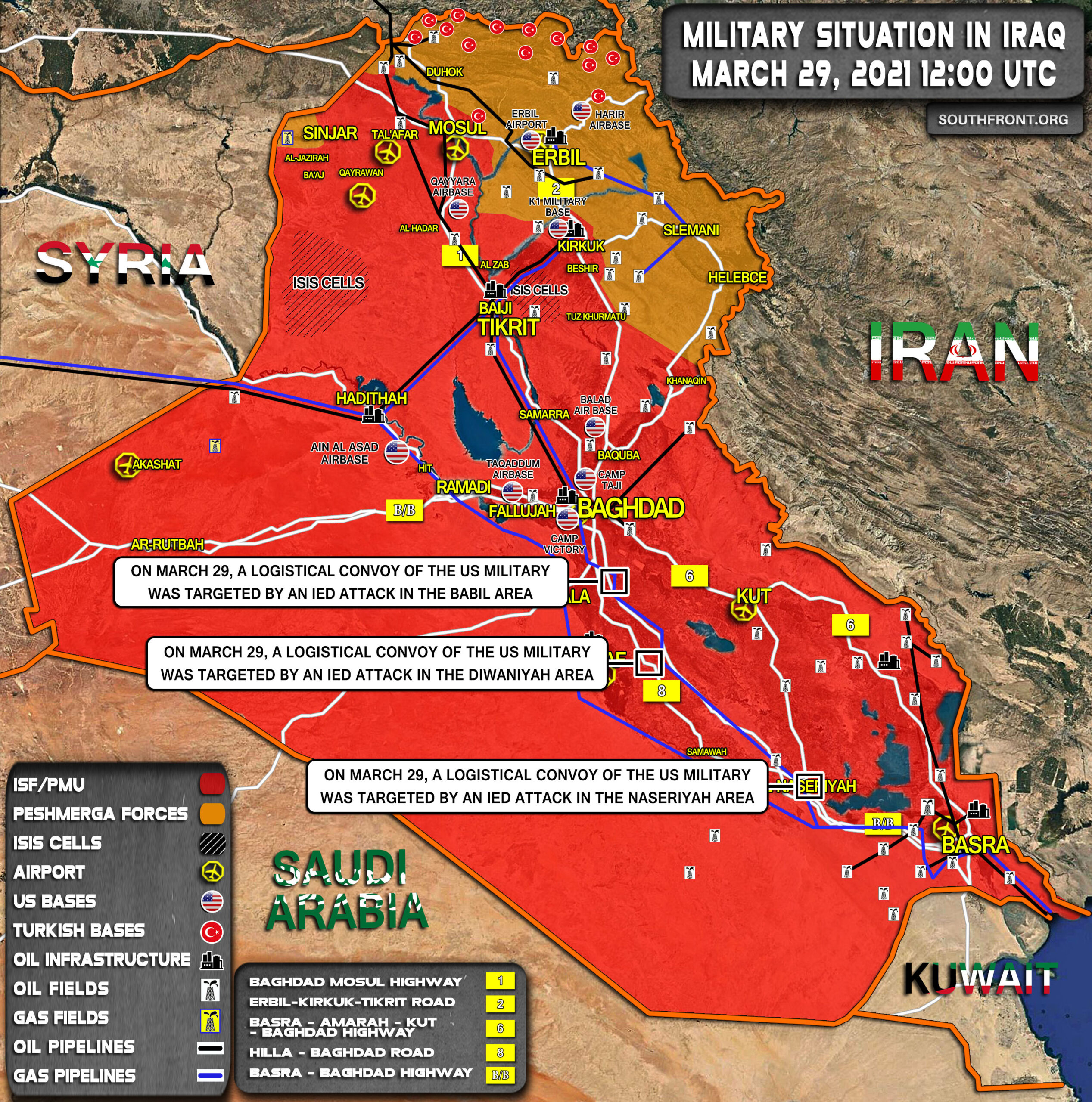 Military Situation In Iraq On March 29, 2021 (Map Update)