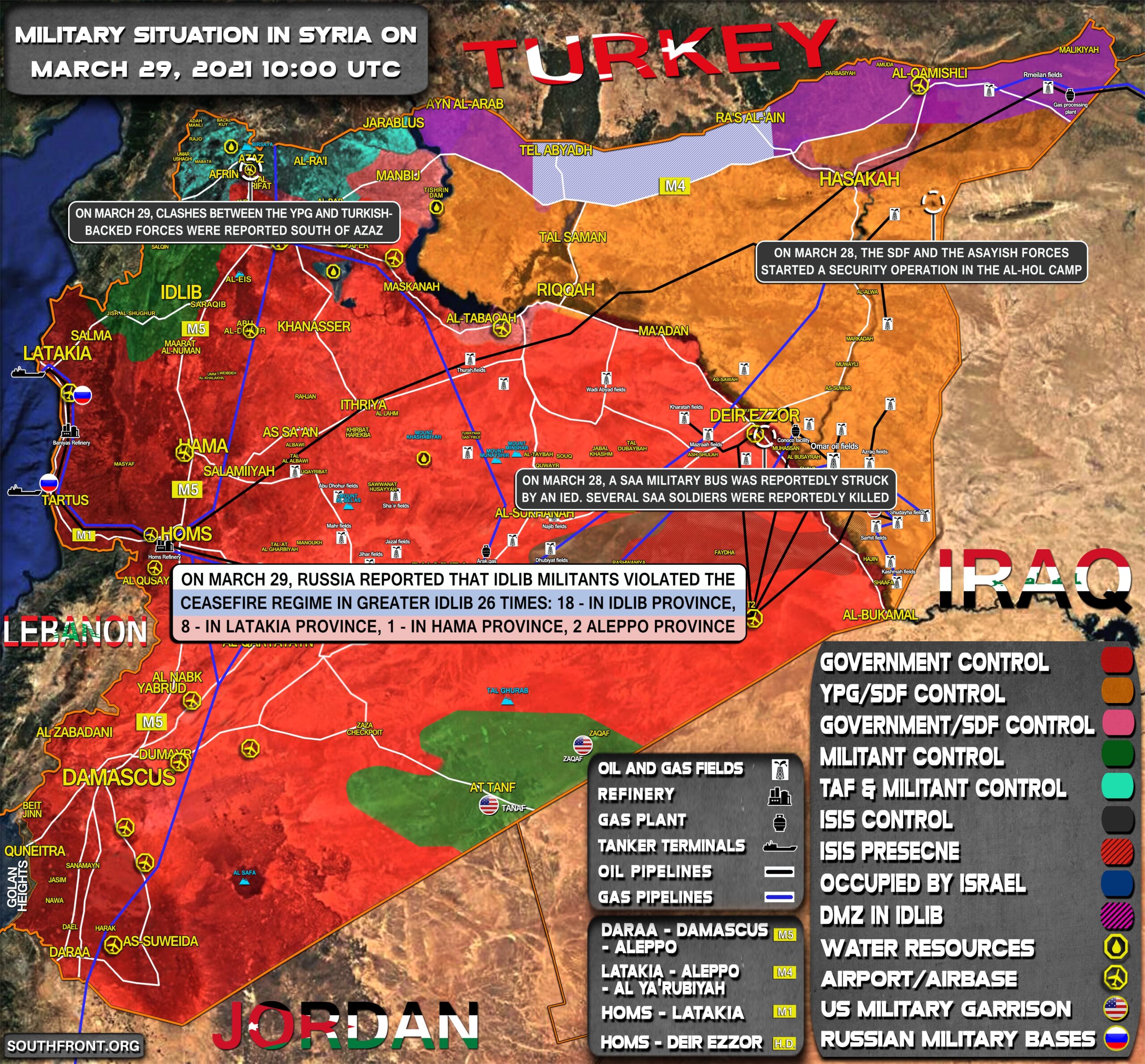 Military Situation In Syria On March 29, 2021 (Map Update)