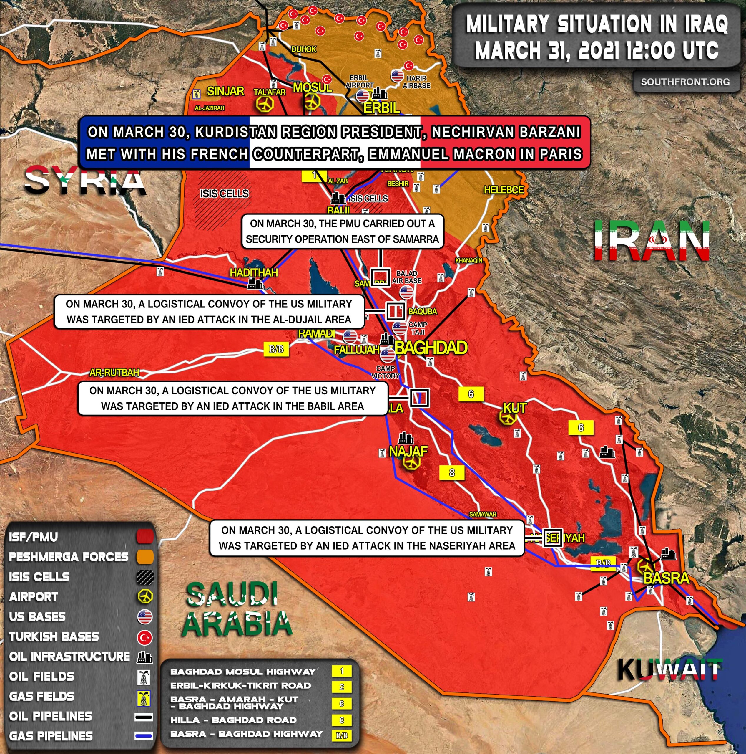 Military Situation In Iraq On March 31, 2021 (Map Update)