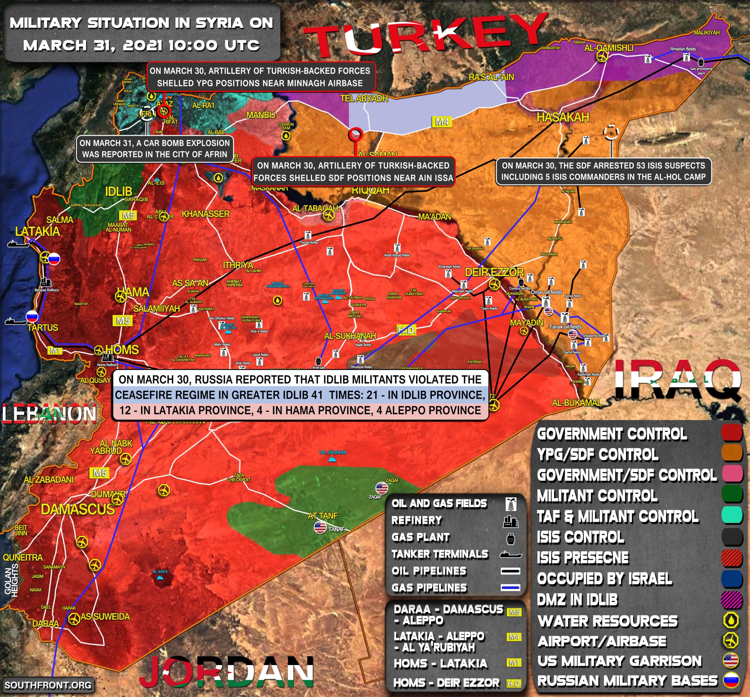 Military Situation In Syria On March 31, 2021 (Map Update)