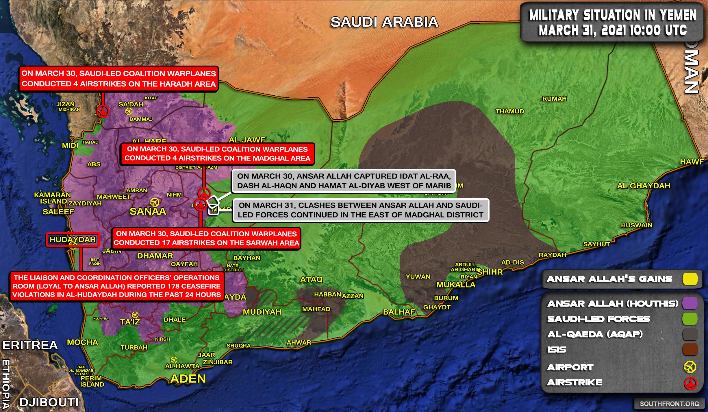 Military Situation In Yemen On March 31, 2021 (Map Update)