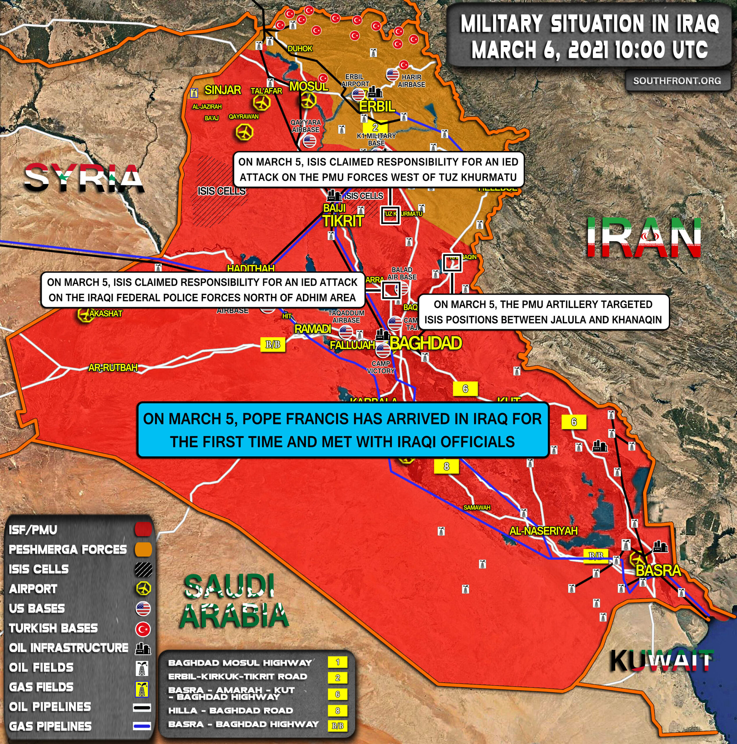 Military Situation In Iraq On March 6, 2021 (Map Update)