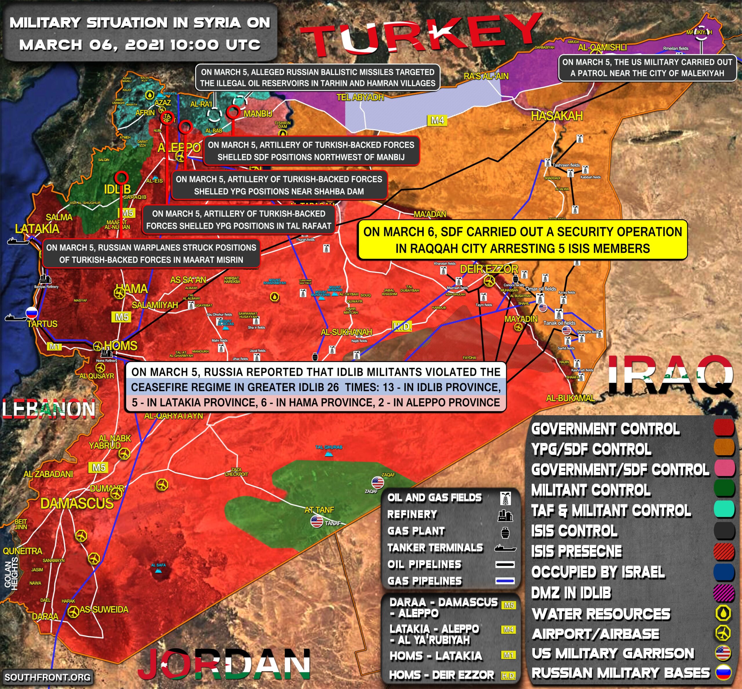 Military Situation In Syria On March 6, 2021 (Map Update)