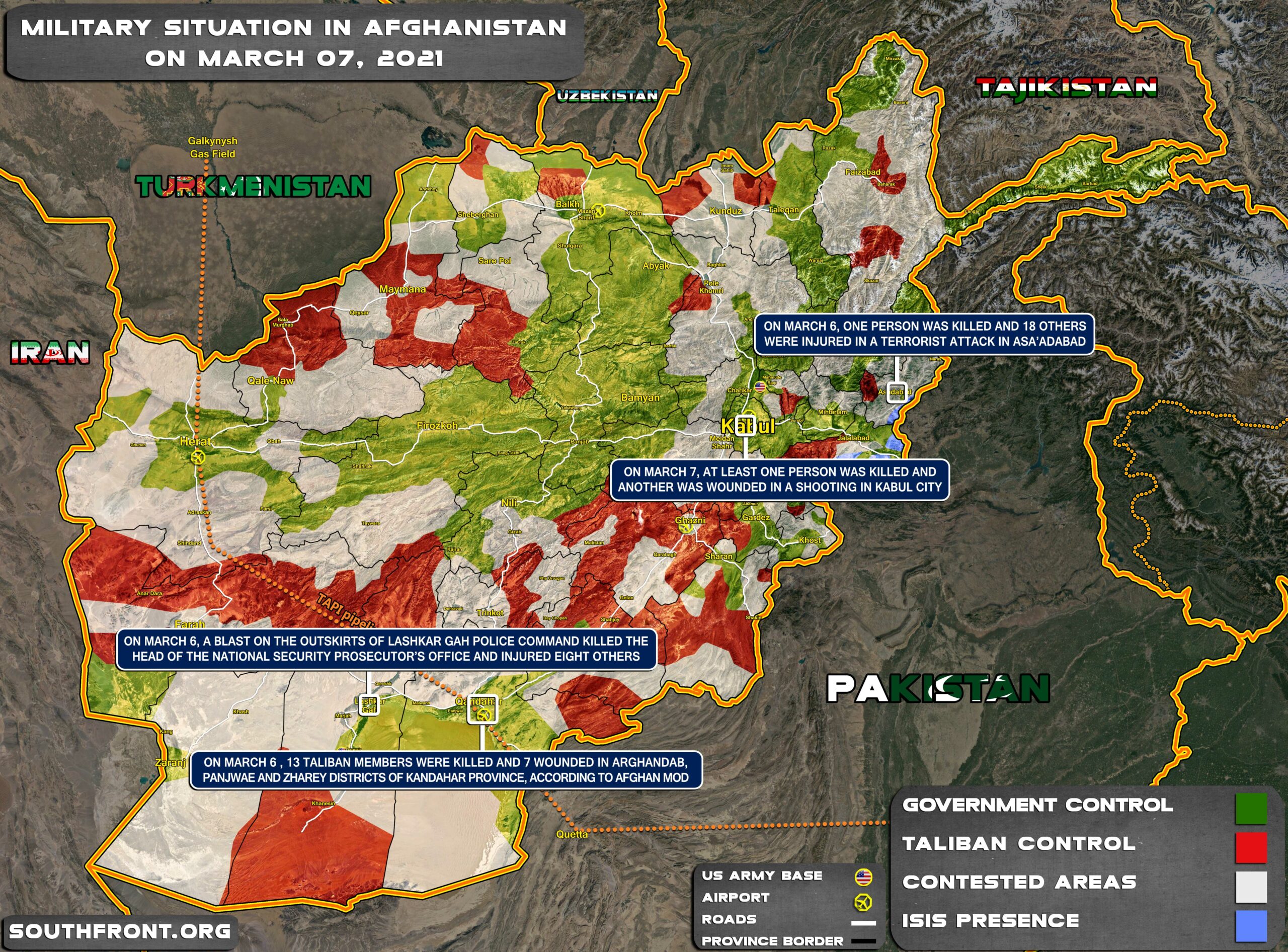 Military Situation In Afghanistan On March 7, 2021 (Map Update)