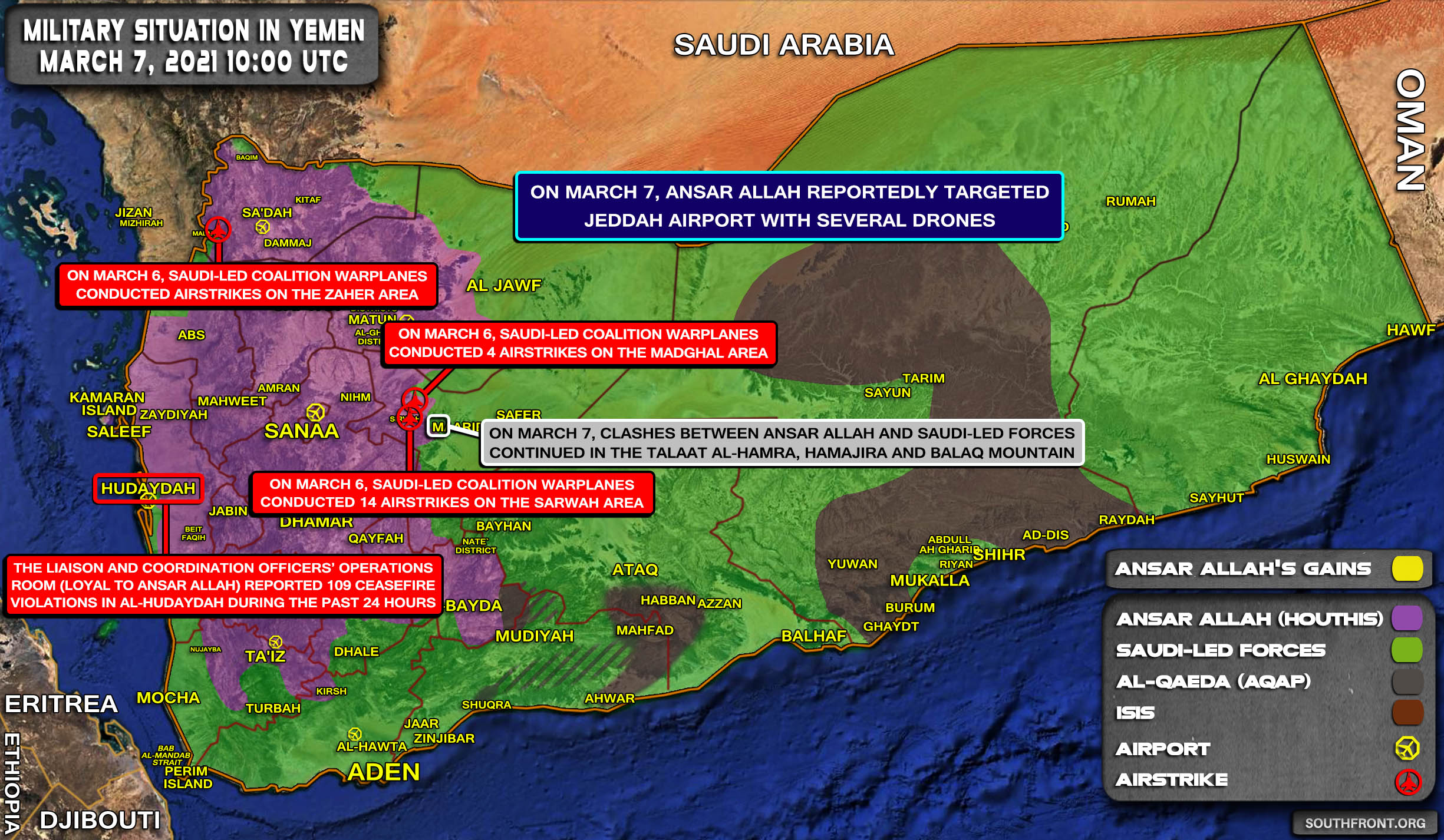 Military Situation In Yemen On March 7, 2021 (Map Update)