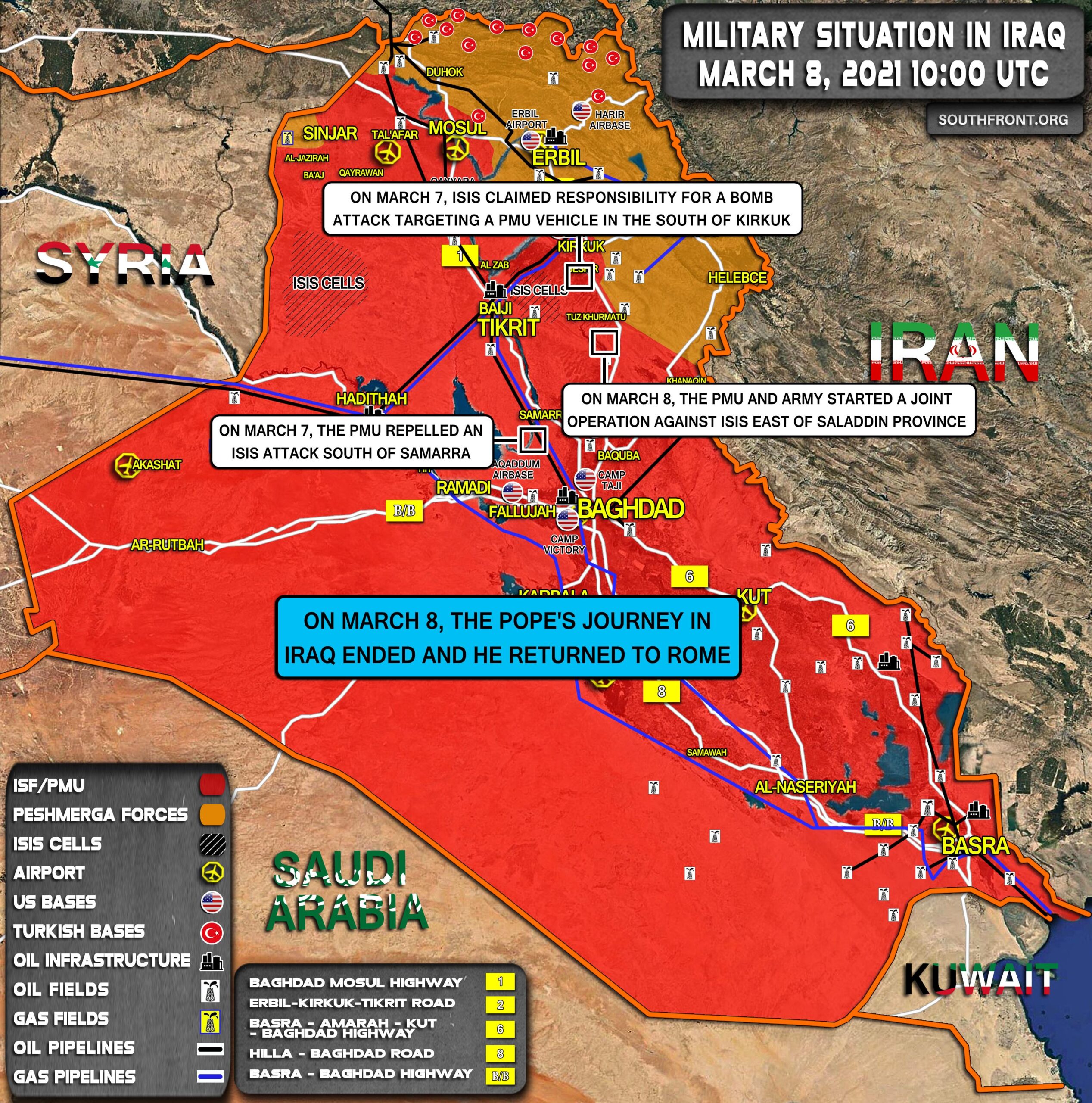 Military Situation In Iraq On March 8, 2021 (Map Update)