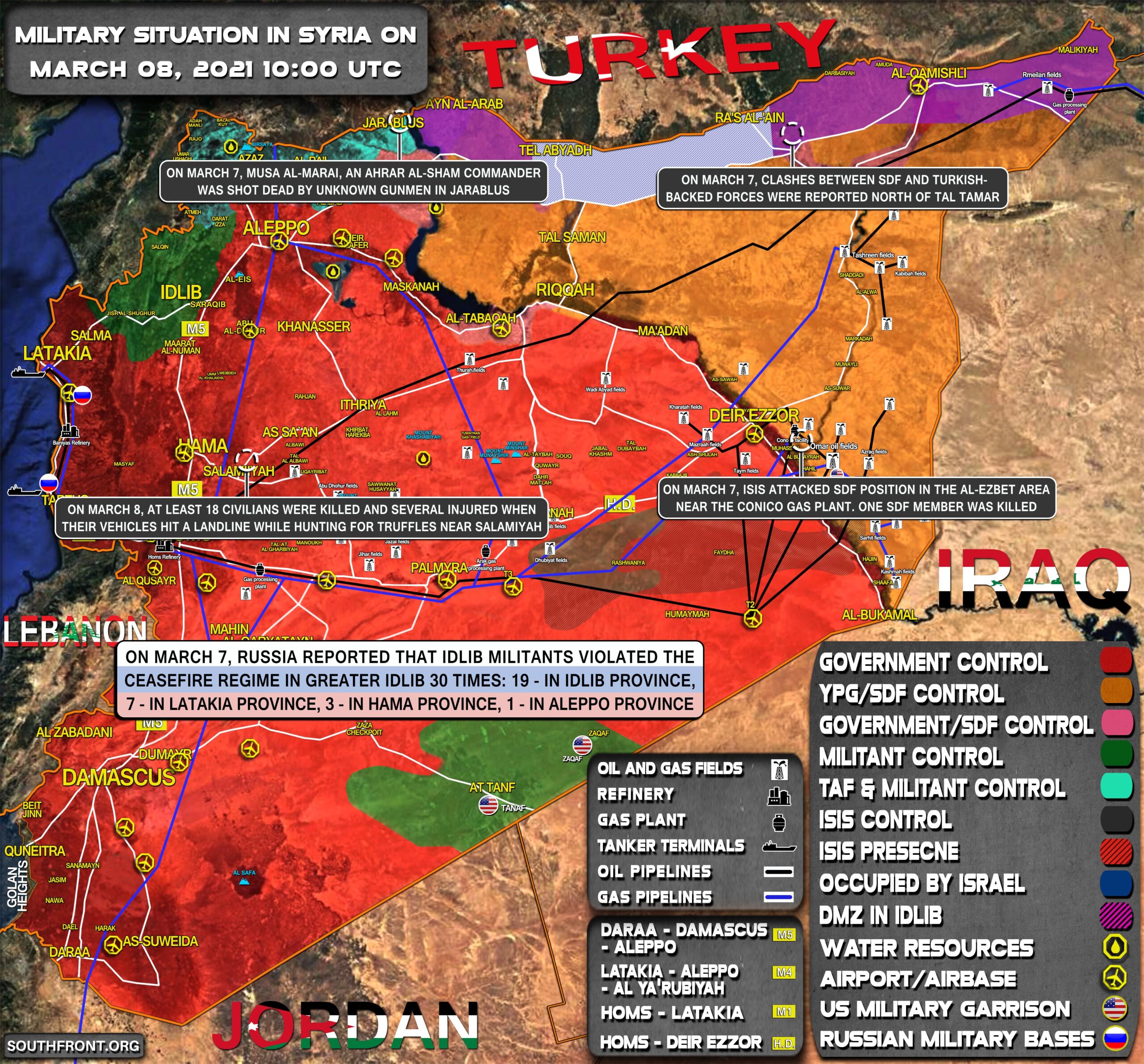 Military Situation In Syria On March 8, 2021 (Map Update)