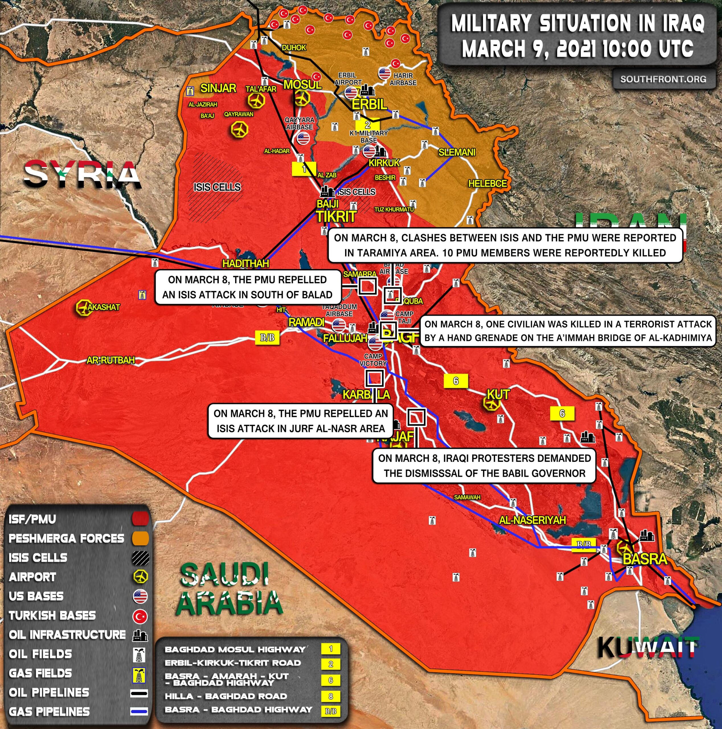 Military Situation In Iraq On March 9, 2021 (Map Update)