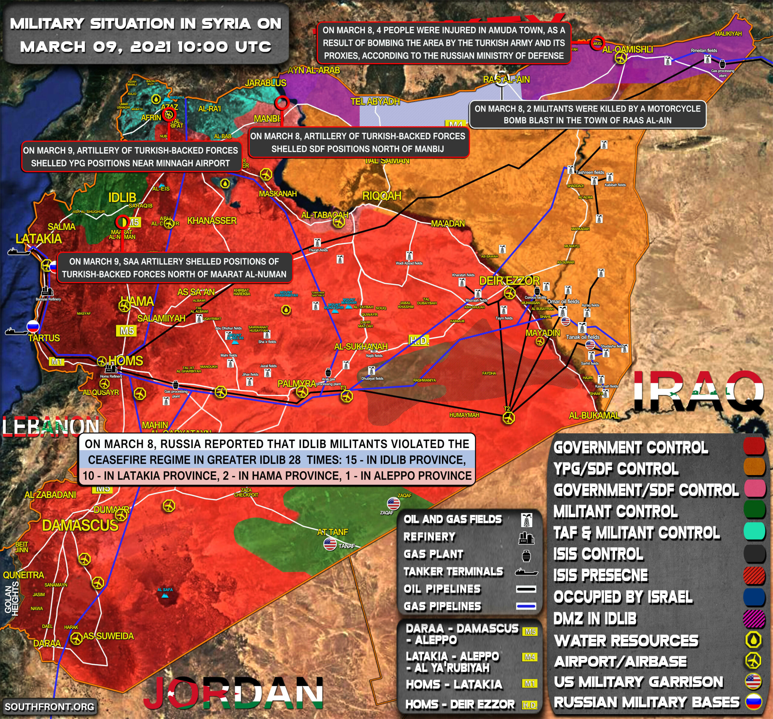 Military Situation In Syria On March 9, 2021 (Map Update)