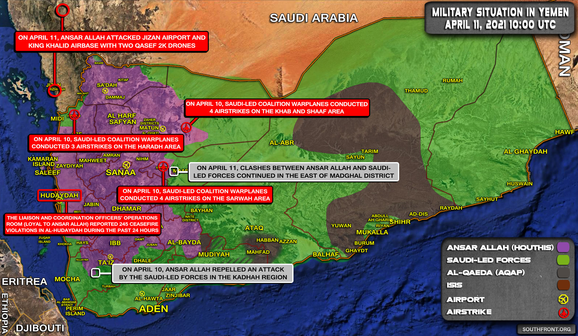 Military Situation In Yemen On April 11, 2021 (Map Update)