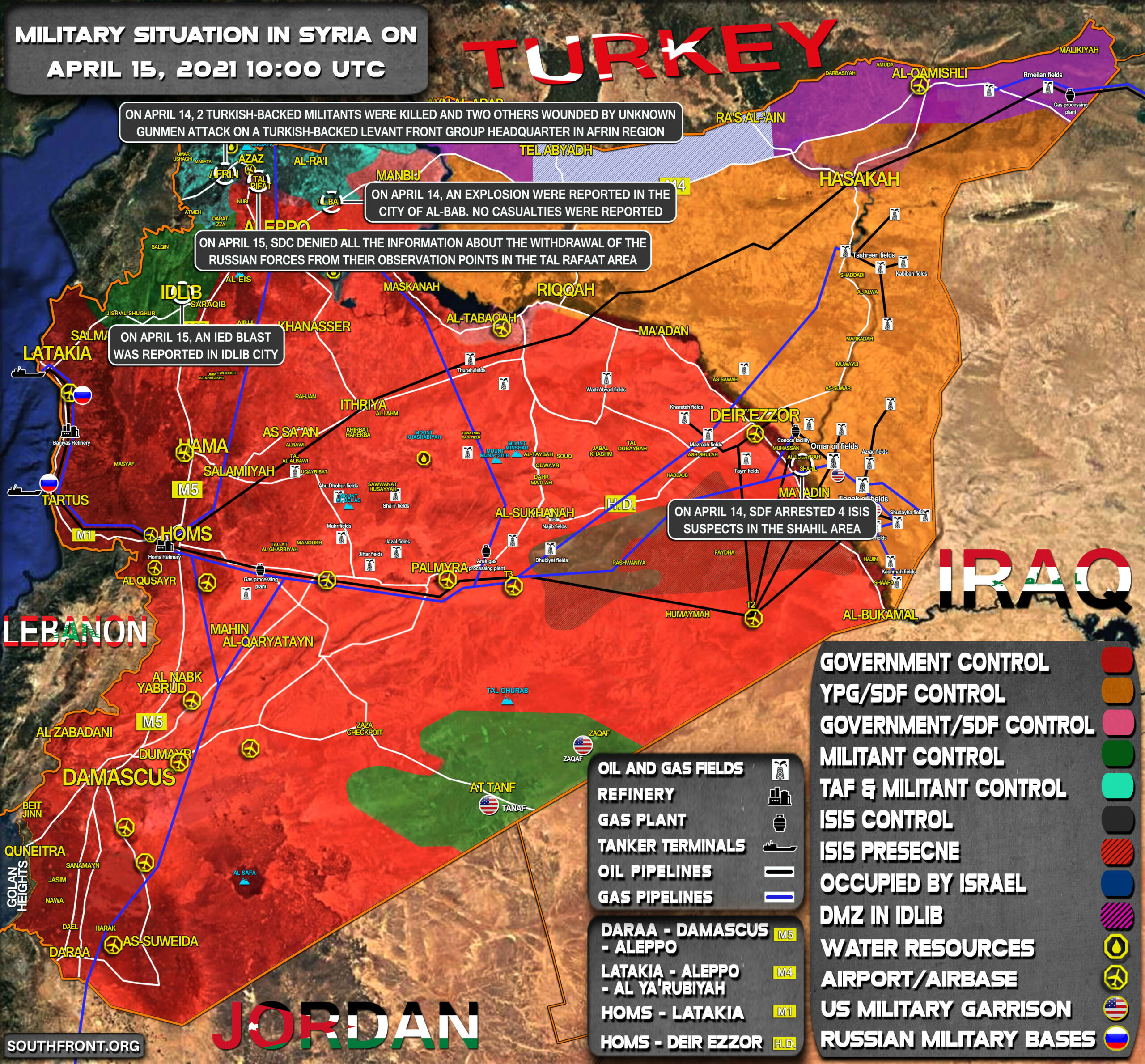 Military Situation In Syria On April 15, 2021 (Map Update)