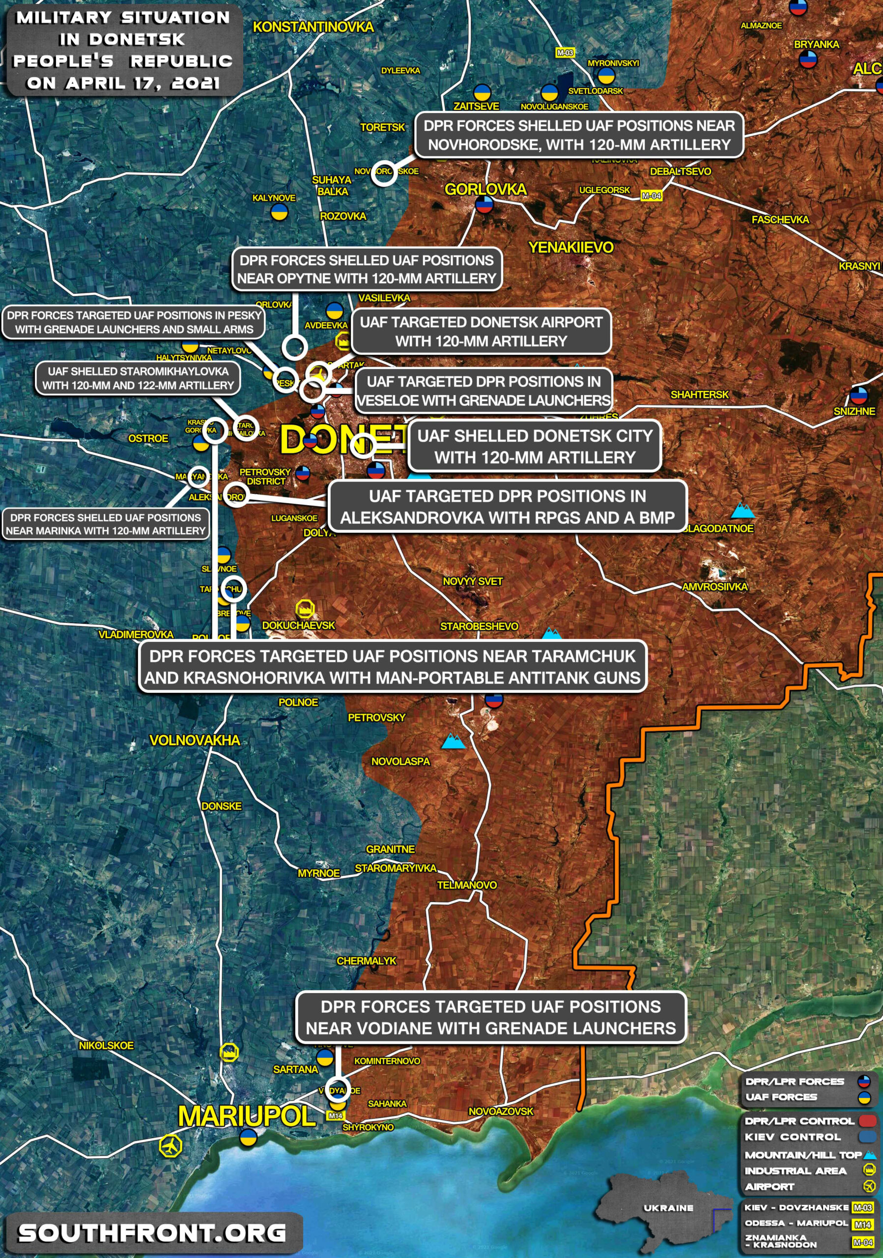 Military Situation In Donetsk People’s Republic On April 17, 2021 (Map Update)