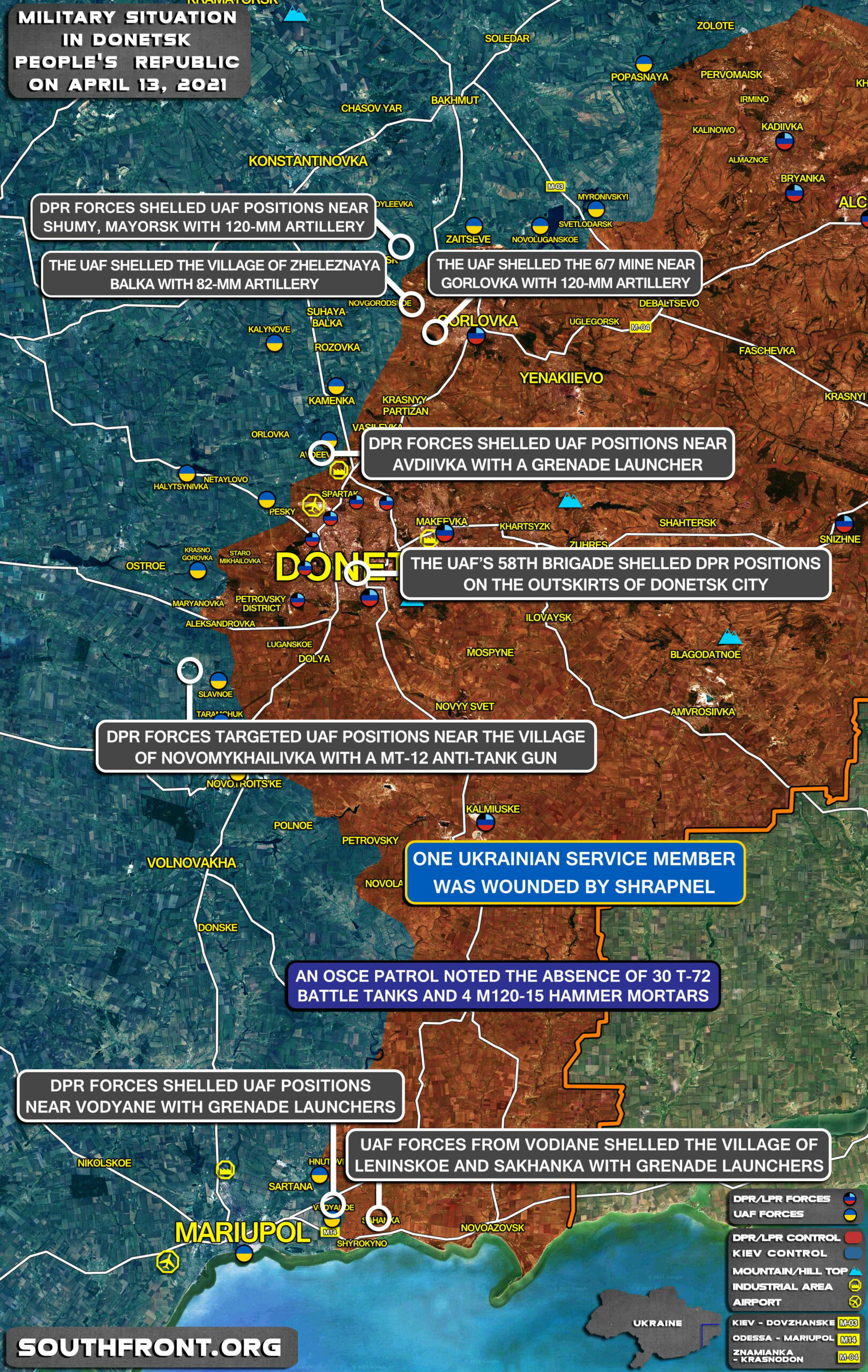 Military Situation In Donetsk People’s Republic On April 18, 2021 (Map Update)