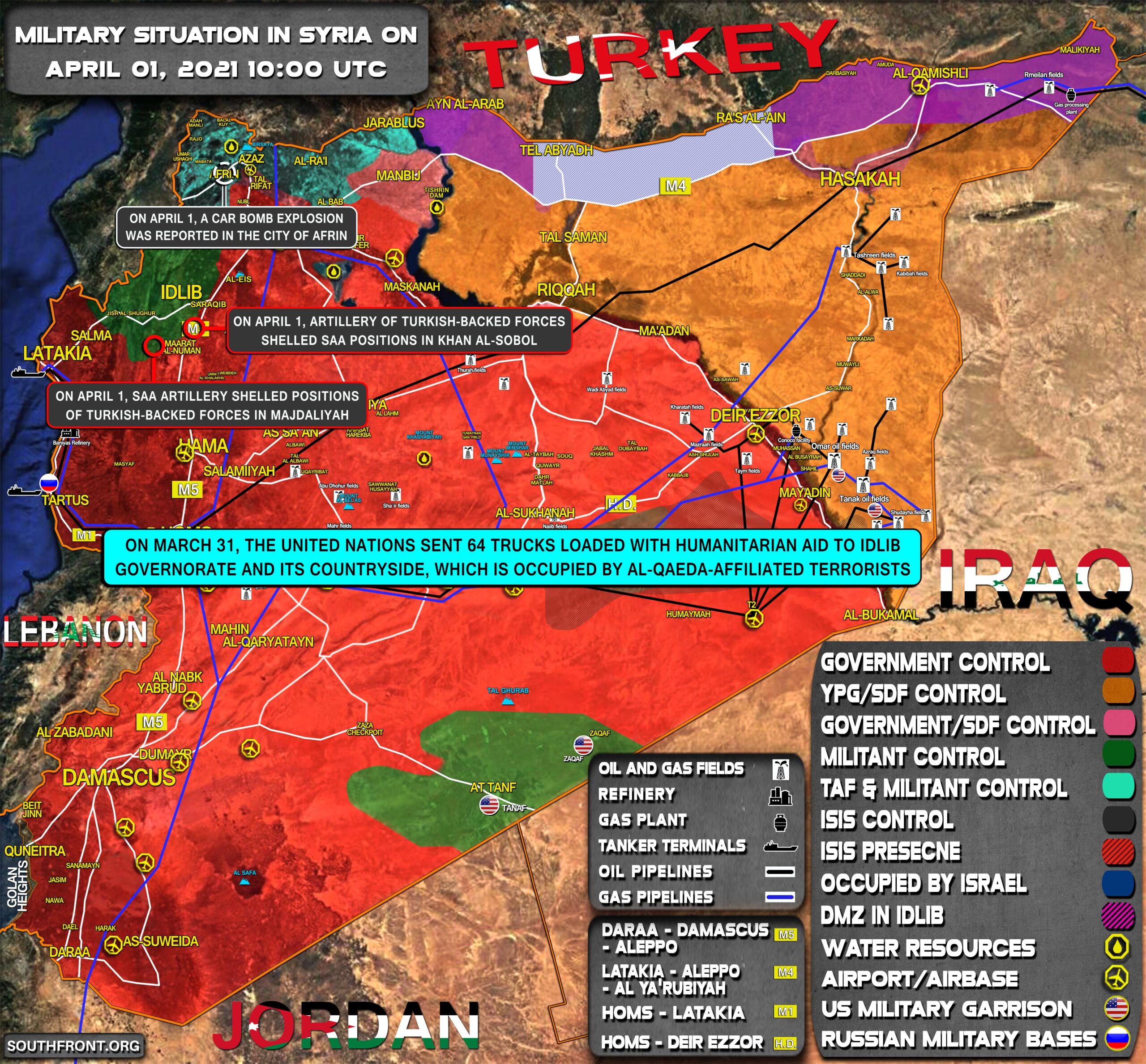 Military Situation In Syria On April 1, 2021 (Map Update)