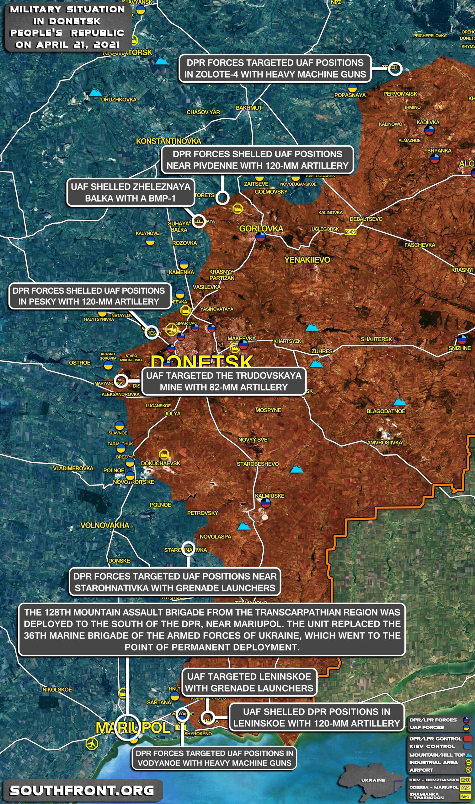 Military Situation In Donetsk People’s Republic On April 21, 2021 (Map Update)