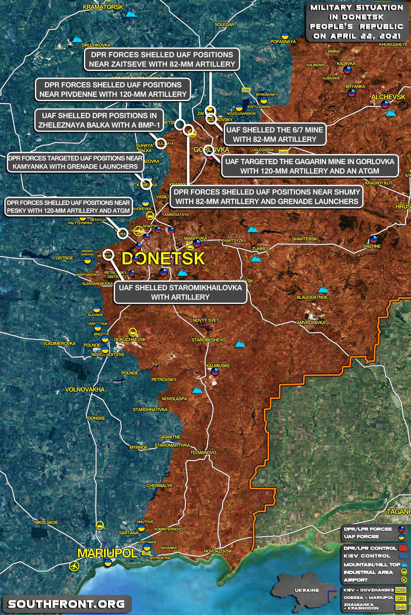 Military Situation In Donetsk People’s Republic On April 22, 2021 (Map Update)