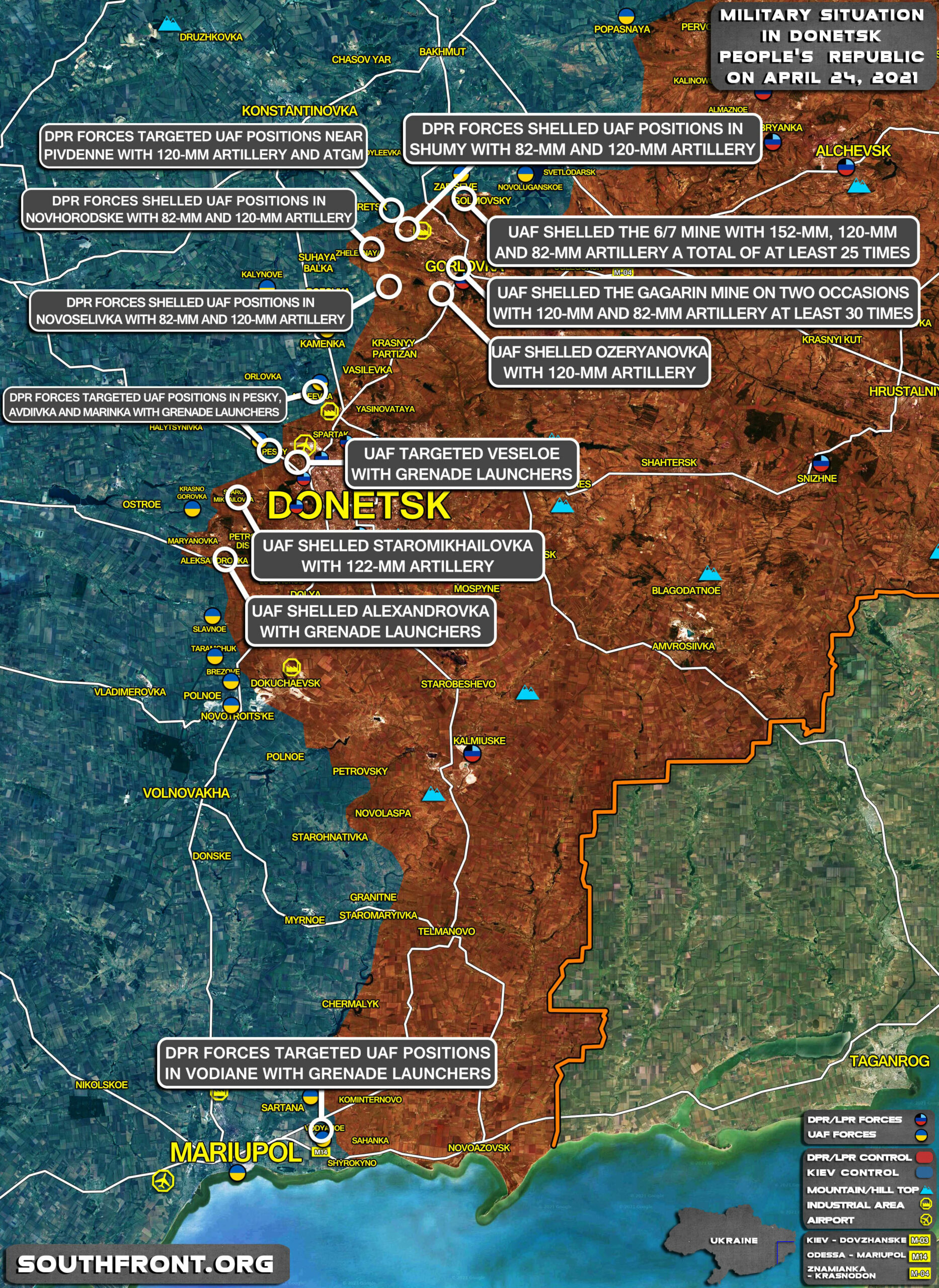 Military Situation In Donetsk People’s Republic On April 24, 2021 (Map Update)