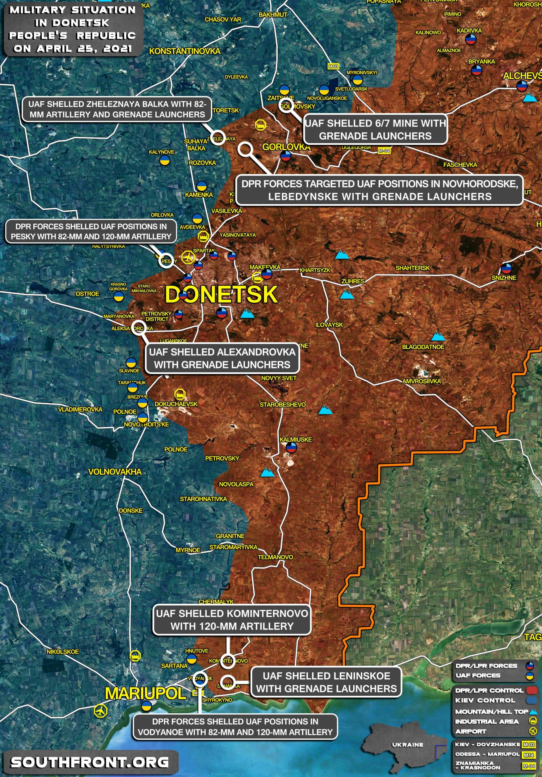 Military Situation In Donetsk People’s Republic On April 25, 2021 (Map Update)