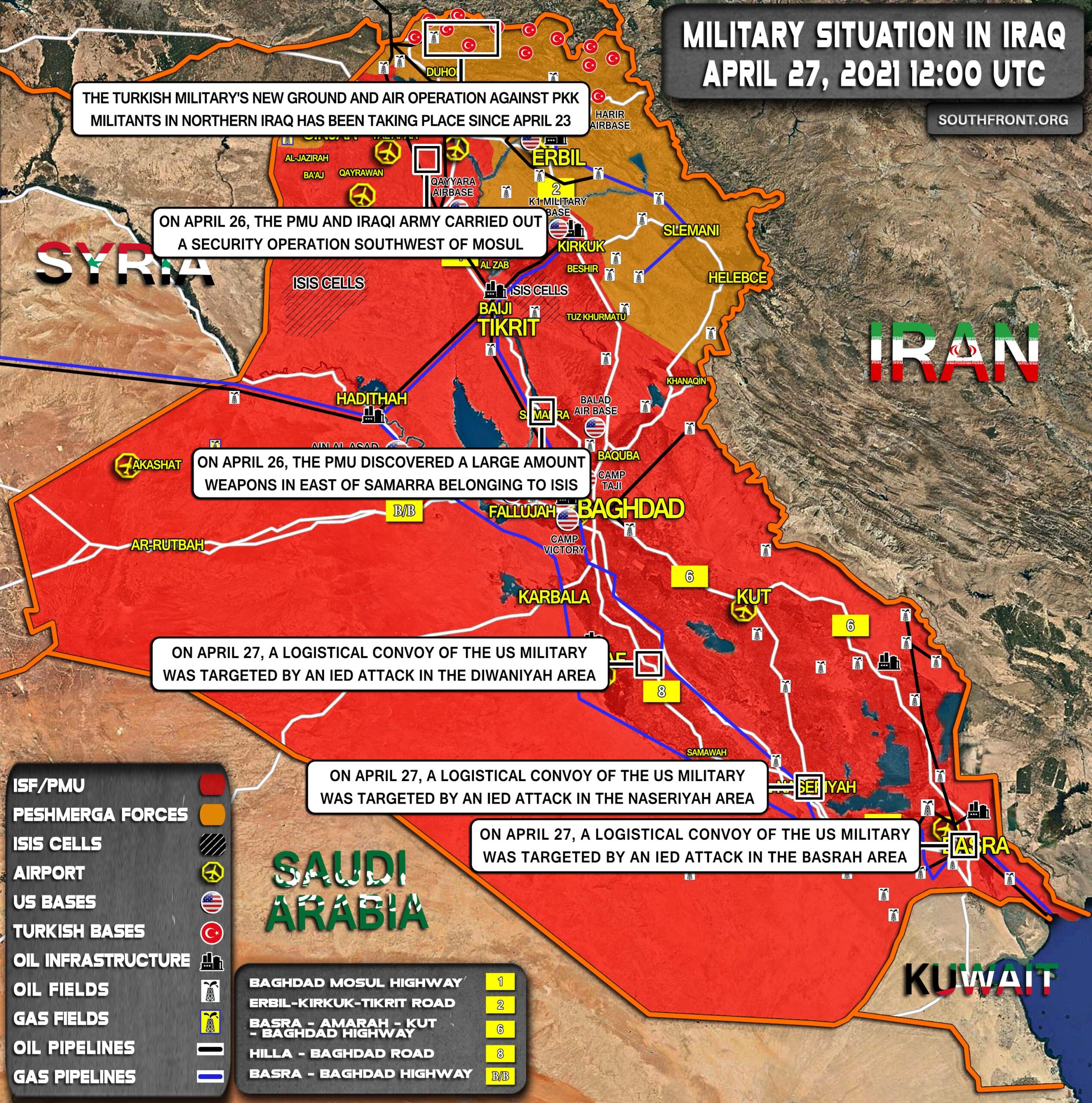 Military Situation In Iraq On April 27, 2021 (Map Update)