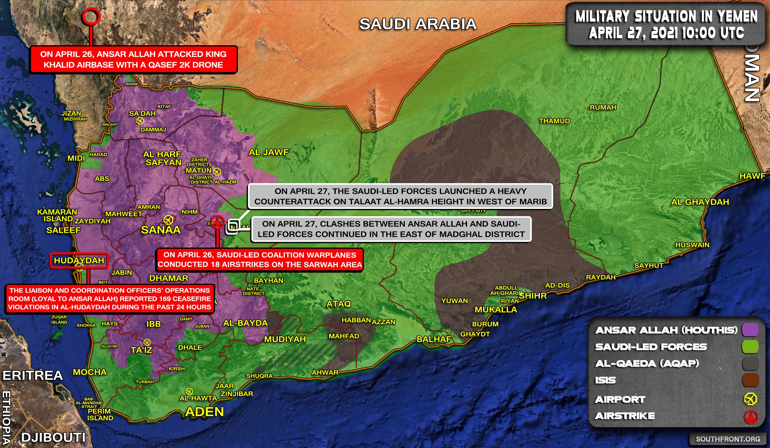 Military Situation In Yemen On April 27, 2021 (Map Update)