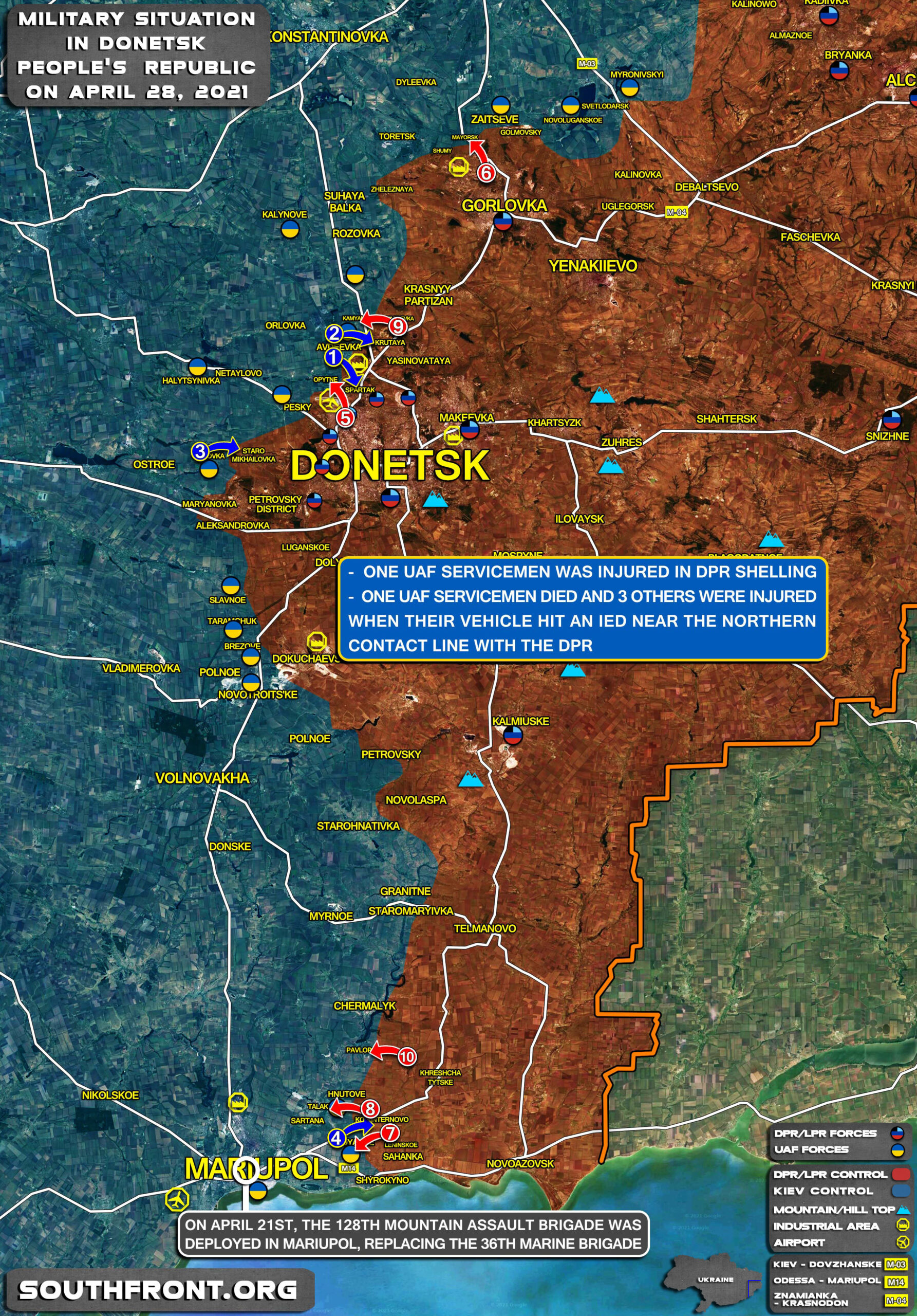 Military Situation In Donetsk People’s Republic On April 28, 2021 (Map Update)