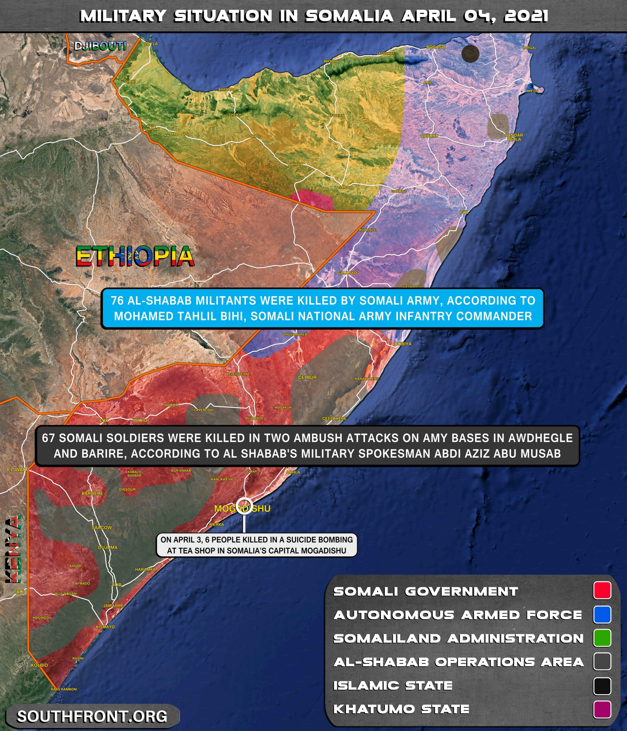 Military Situation In Somalia On April 4, 2021 (Map Update)