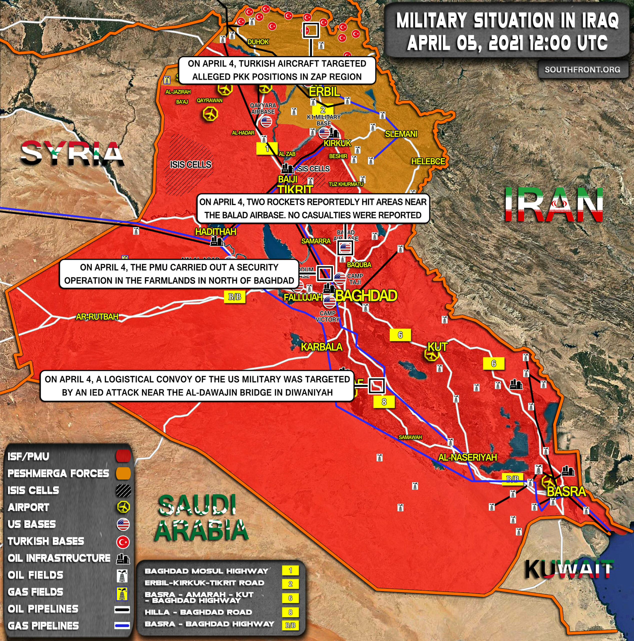 Military Situation In Iraq On April 5, 2021 (Map Update)