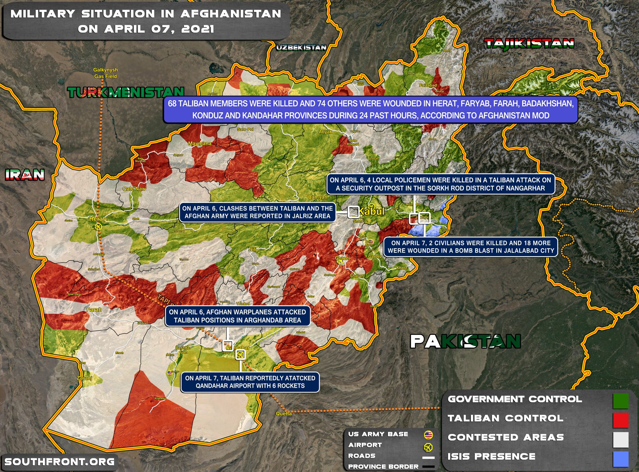 Military Situation In Afghanistan On April 7, 2021 (Map Update)