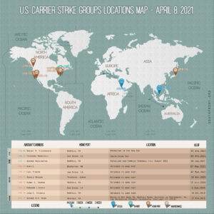 Locations Of US Carrier Strike Groups – April 8, 2021